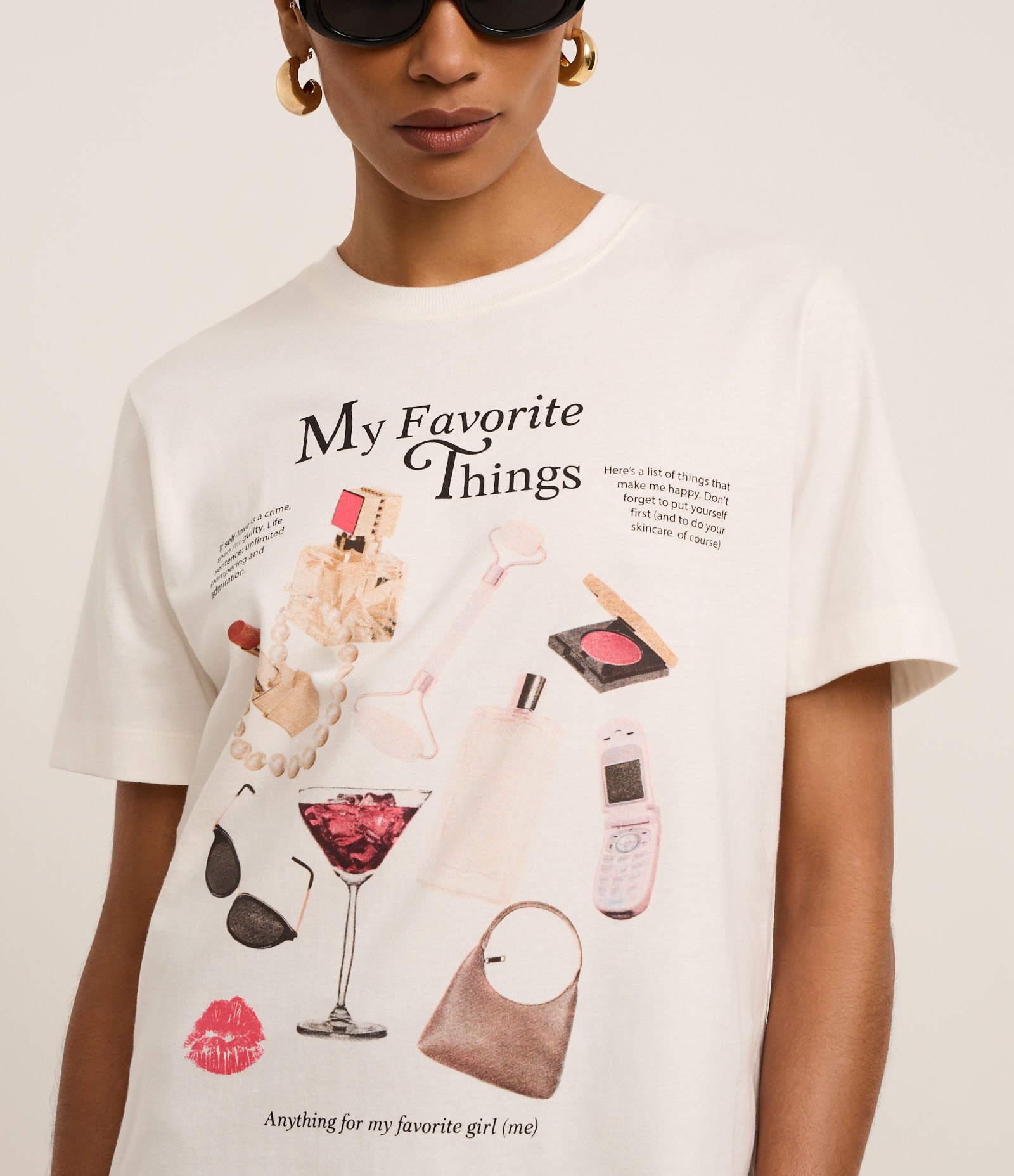 Camiseta em Algodão com Estampa My Favorite Things Branco 1