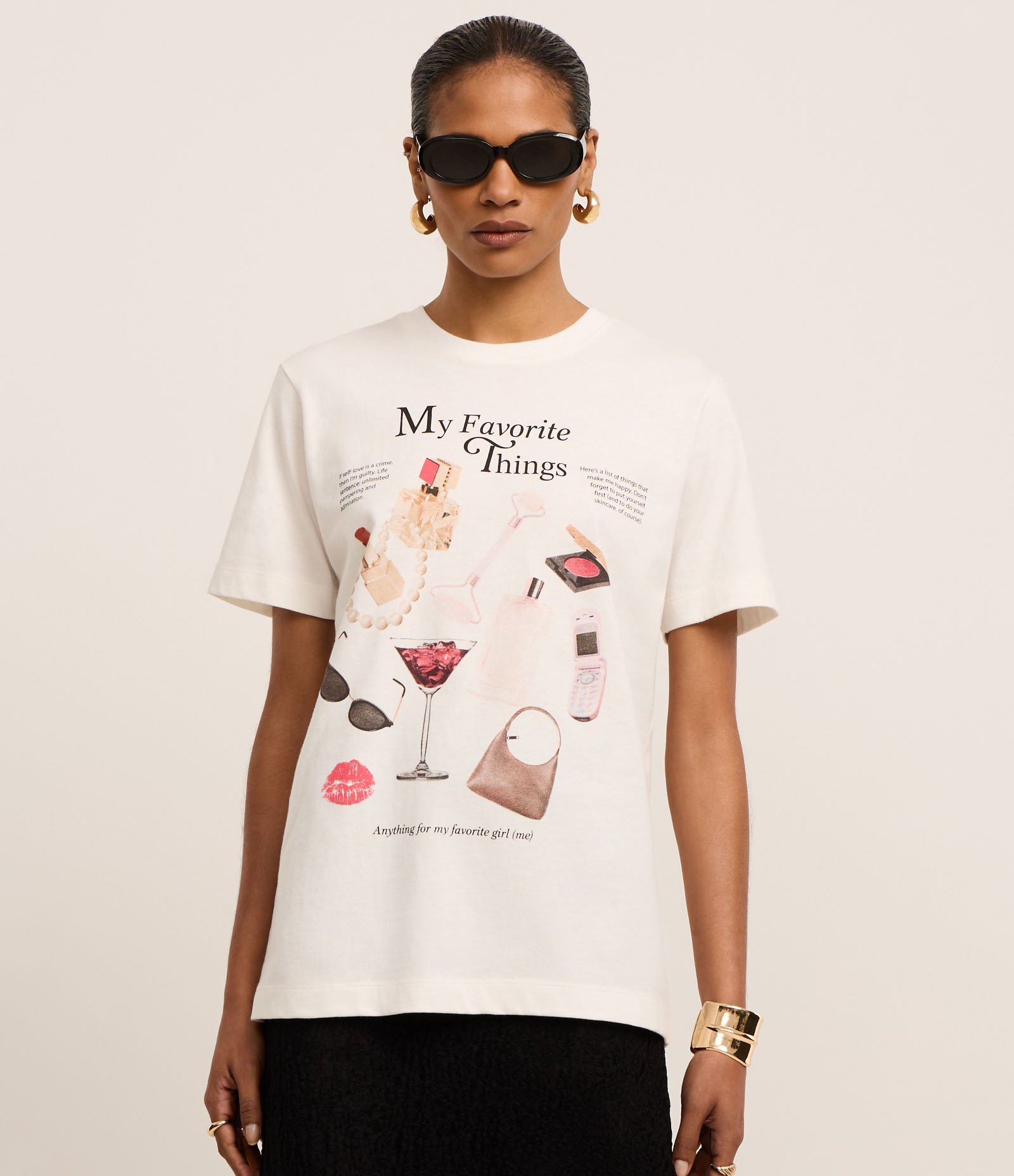 Camiseta em Algodão com Estampa My Favorite Things Branco 2