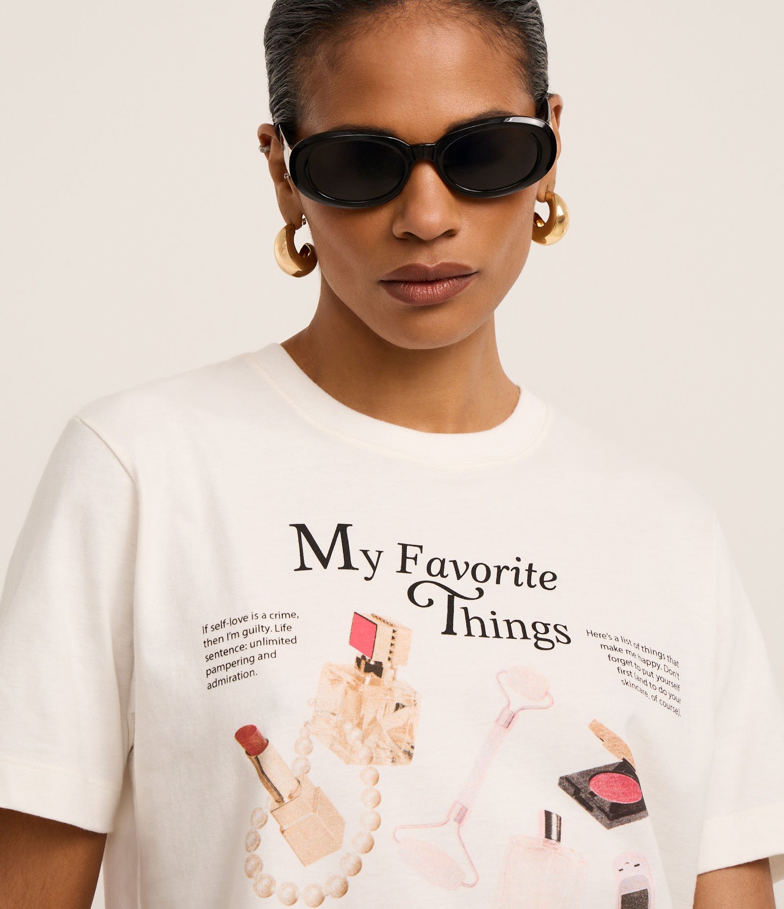 Camiseta em Algodão com Estampa My Favorite Things Branco 4