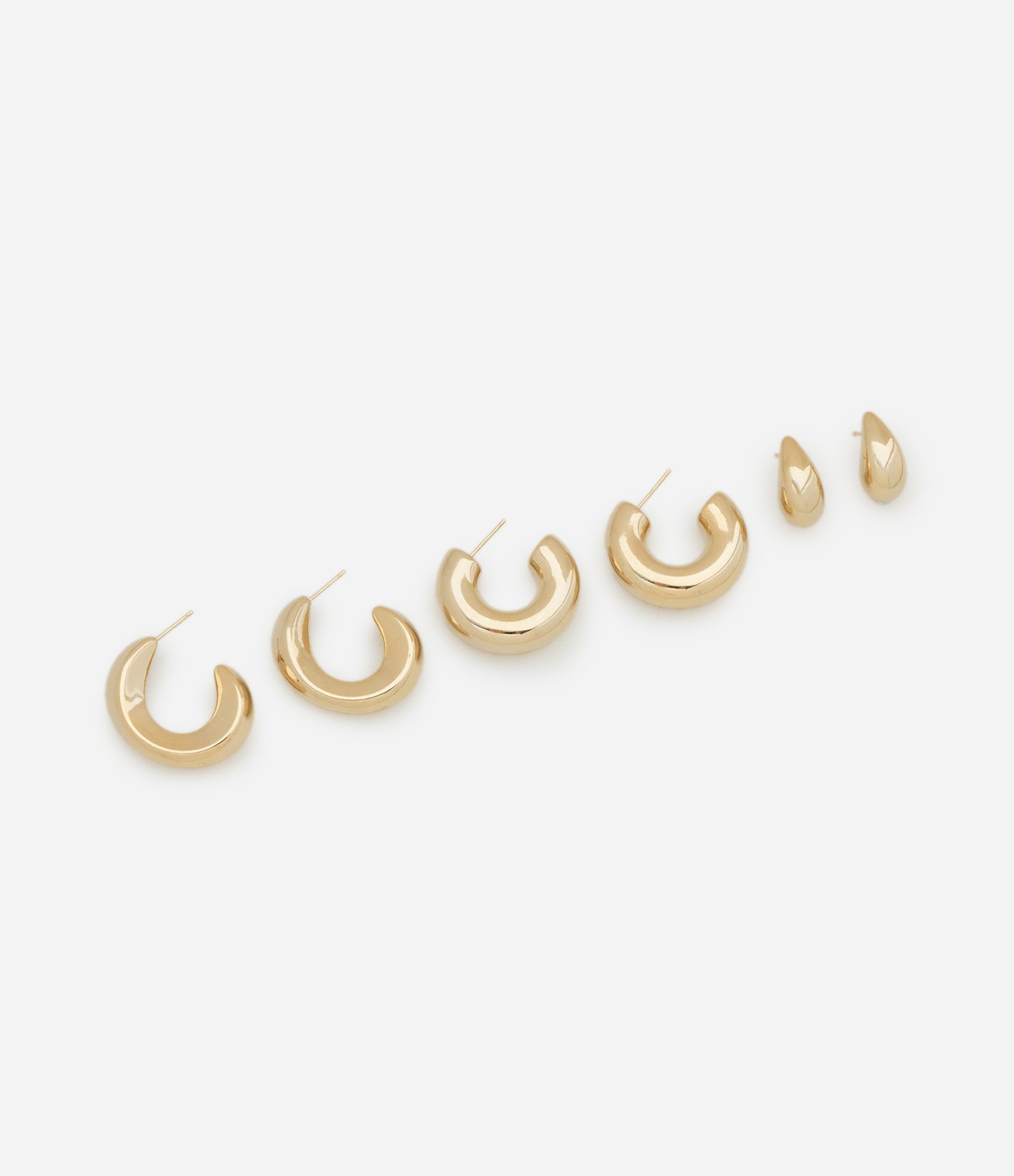 Kit 03 Brincos Argola Variadas Dourado 1