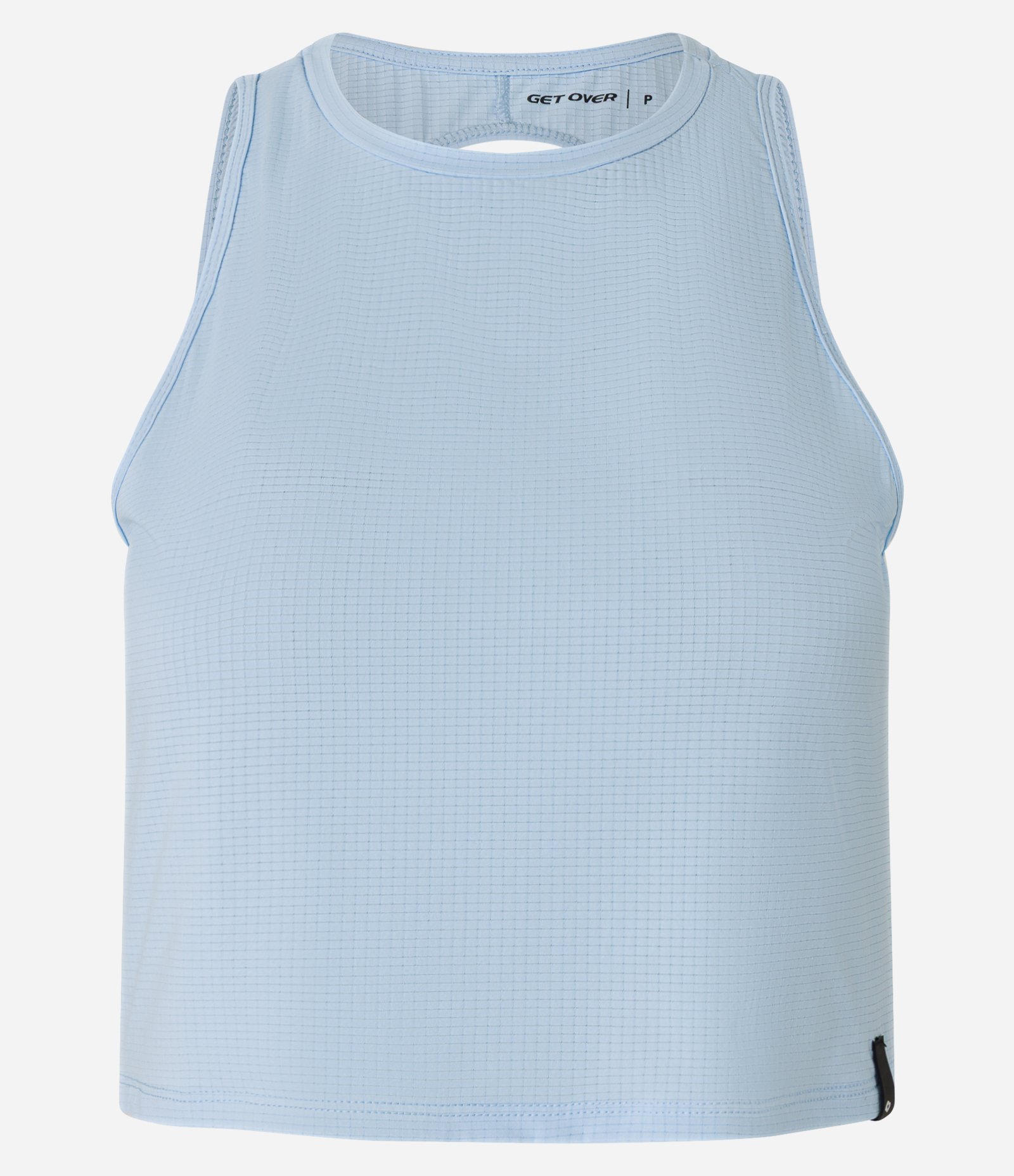 Regata Box Esportiva em Microfibra Texturizada com Recorte nas Costas Azul Claro 4