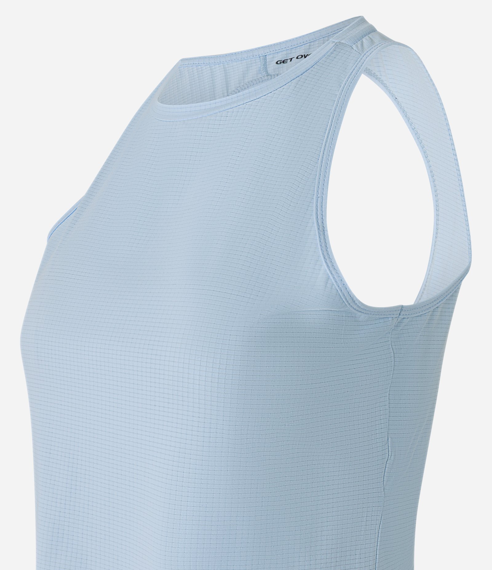 Regata Box Esportiva em Microfibra Texturizada com Recorte nas Costas Azul Claro 5