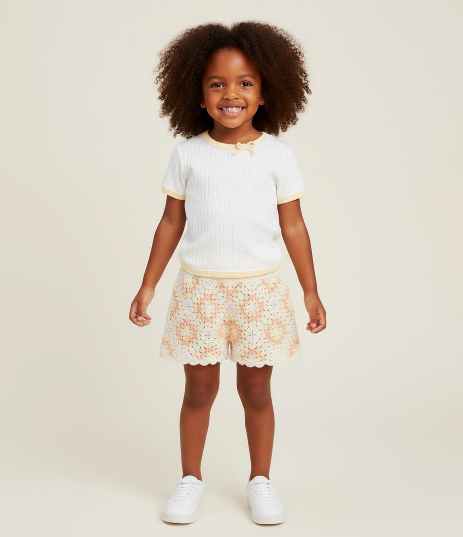 Blusa Infantil em Ribana com Laço - Tam 1 a 6 Anos Amarelo 1