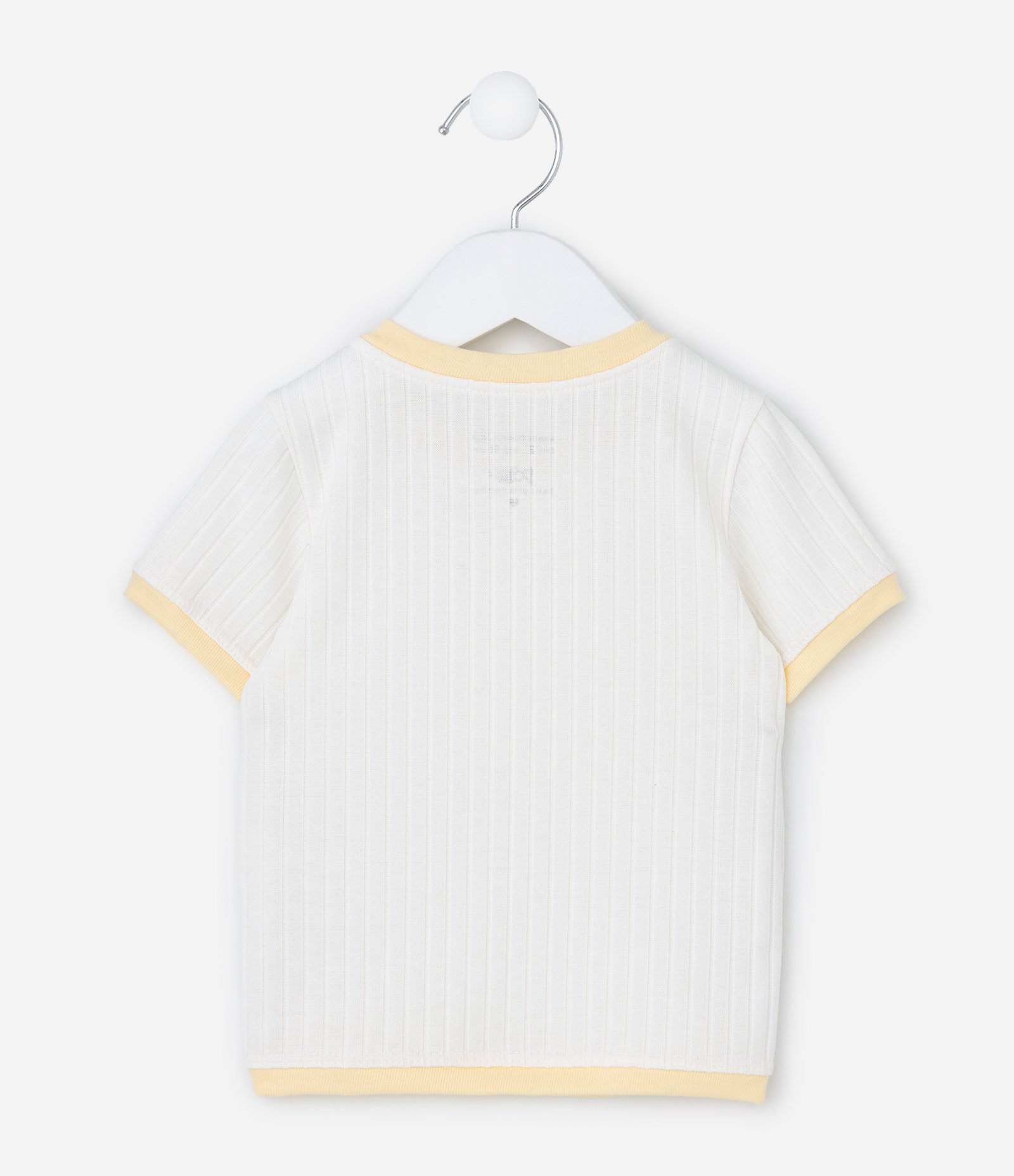 Blusa Infantil em Ribana com Laço - Tam 1 a 6 Anos Amarelo 3