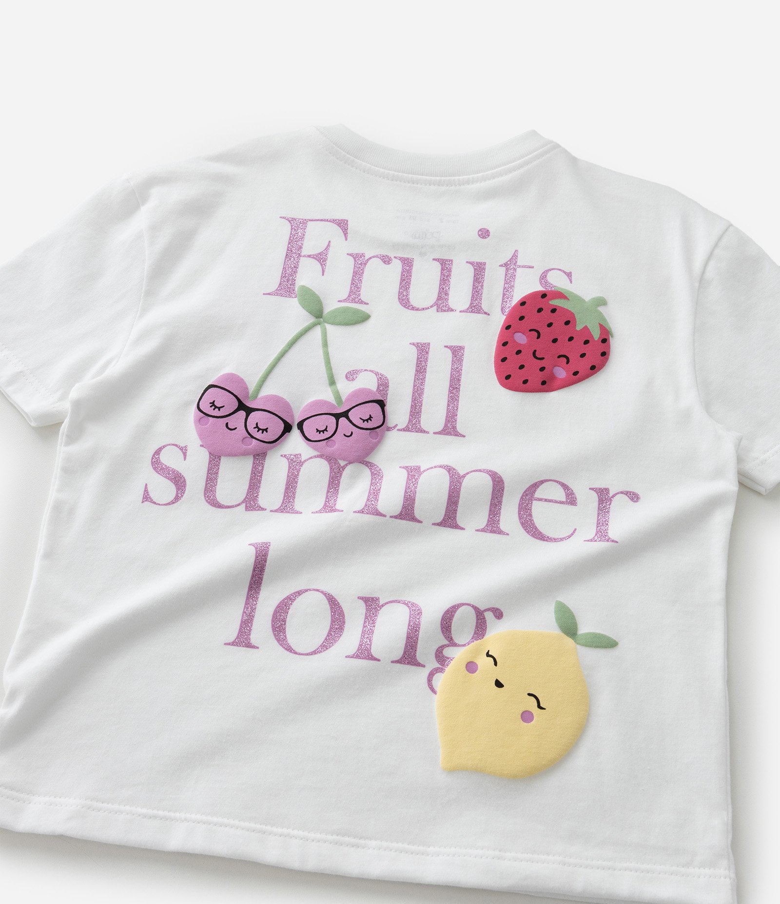 Conjunto Infantil com Estampa de Frutinhas - Tam 1 a 6 Anos Branco 12