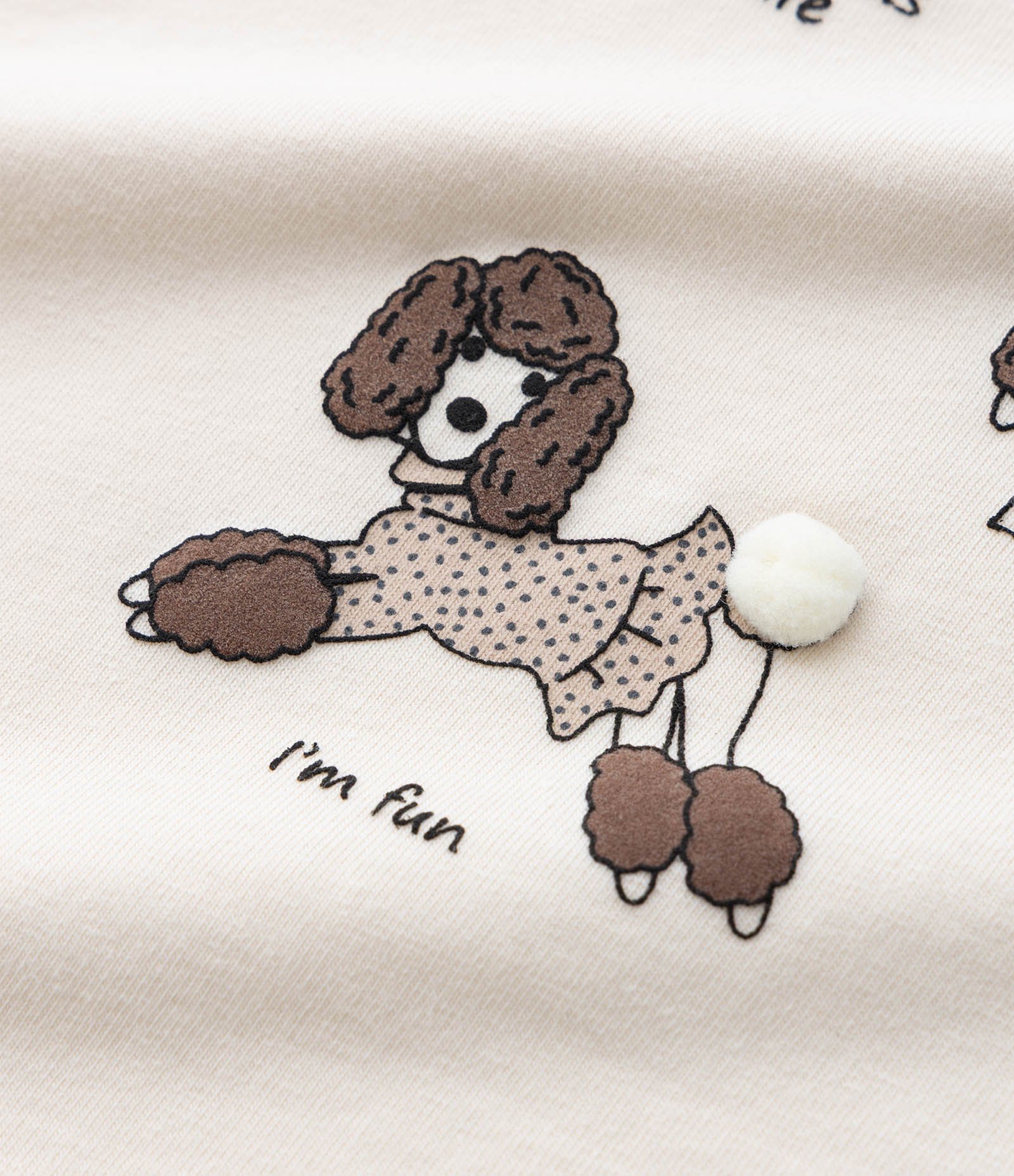 Conjunto Infantil com Estampa de Poddles - Tam1 a 6 Anos Bege 12