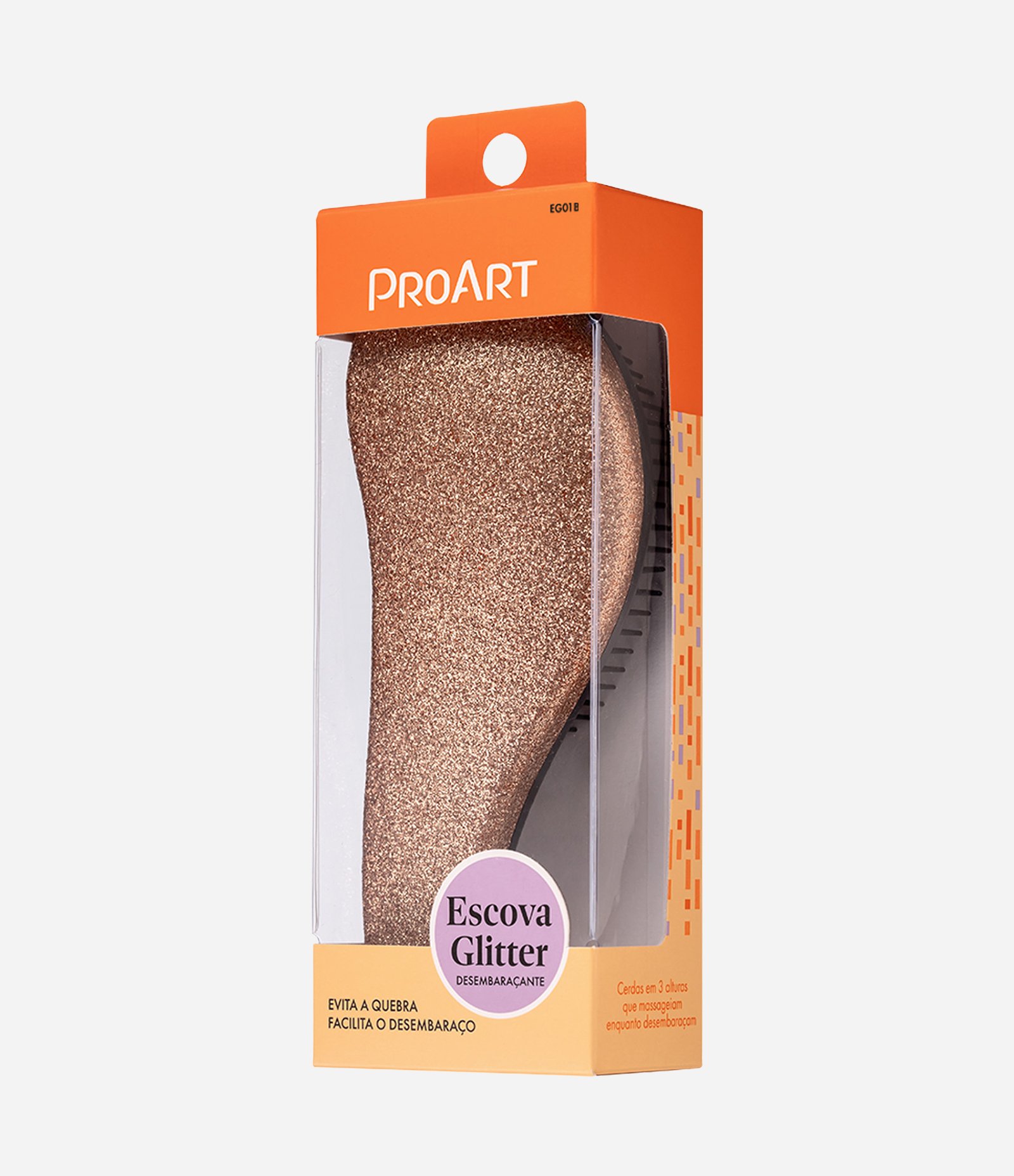 Escova Glitter Desembaracante Dourada ProArt Dourado 6