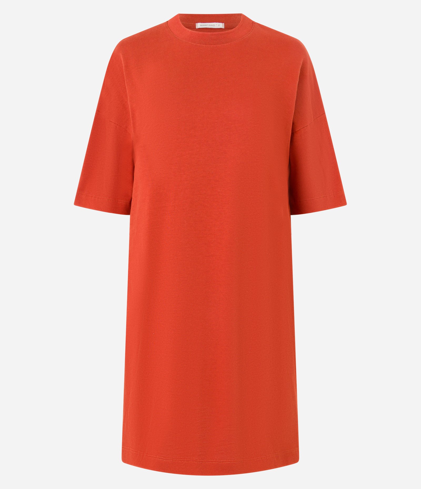 Vestido T-Shirt Básico em Algodão com Manga Curta Terracota 5