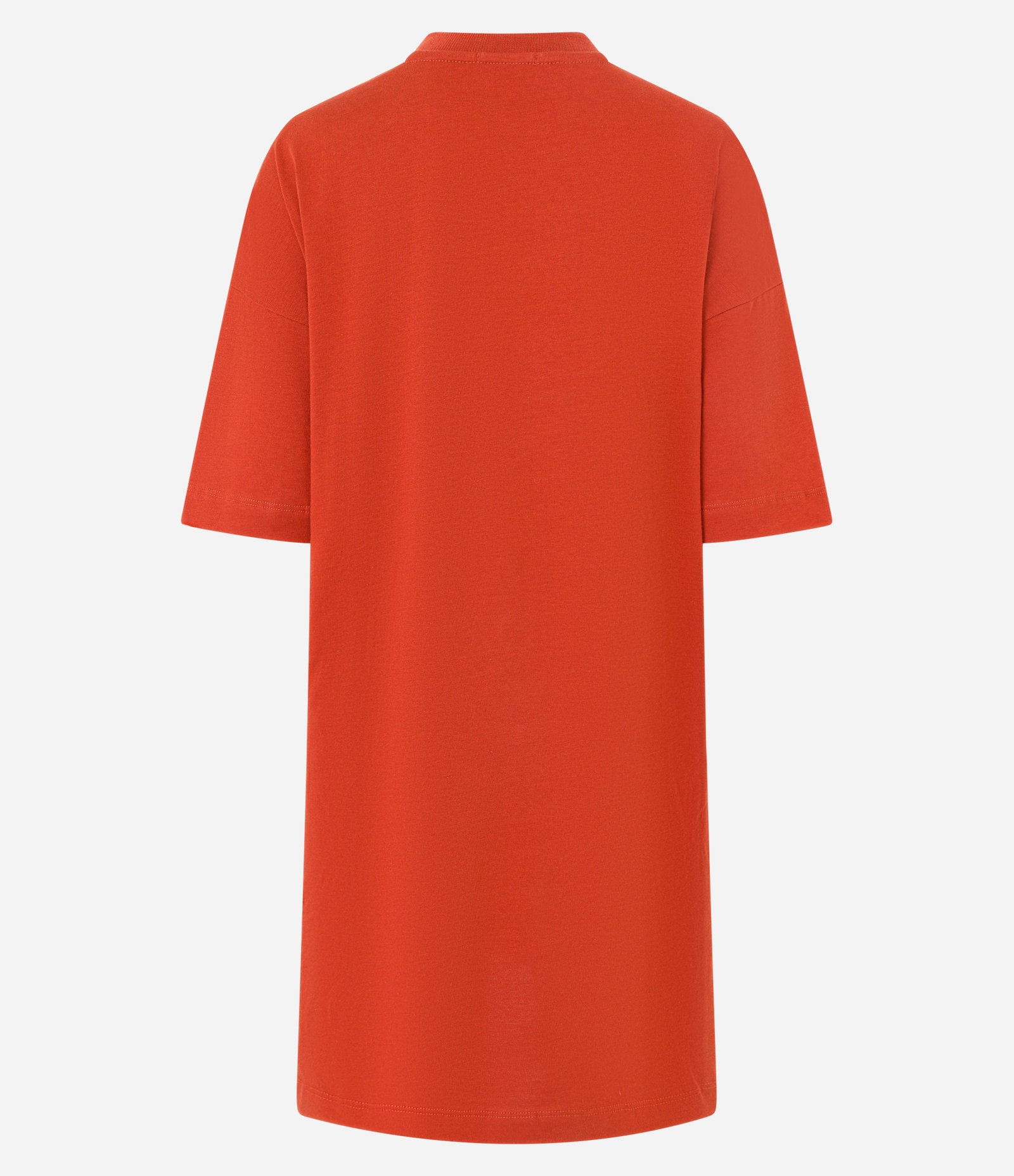 Vestido T-Shirt Básico em Algodão com Manga Curta Terracota 6