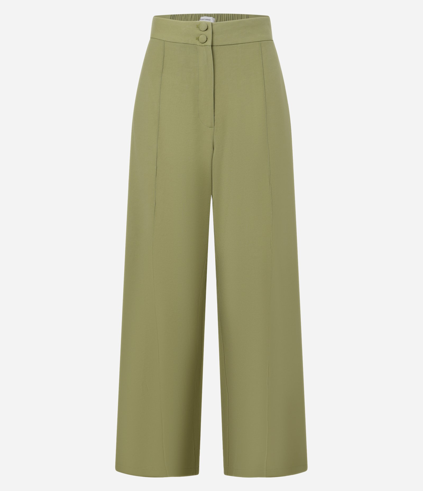 Calça Reta Texturizada em Crepe com Bolsos e Frisos Verde 5