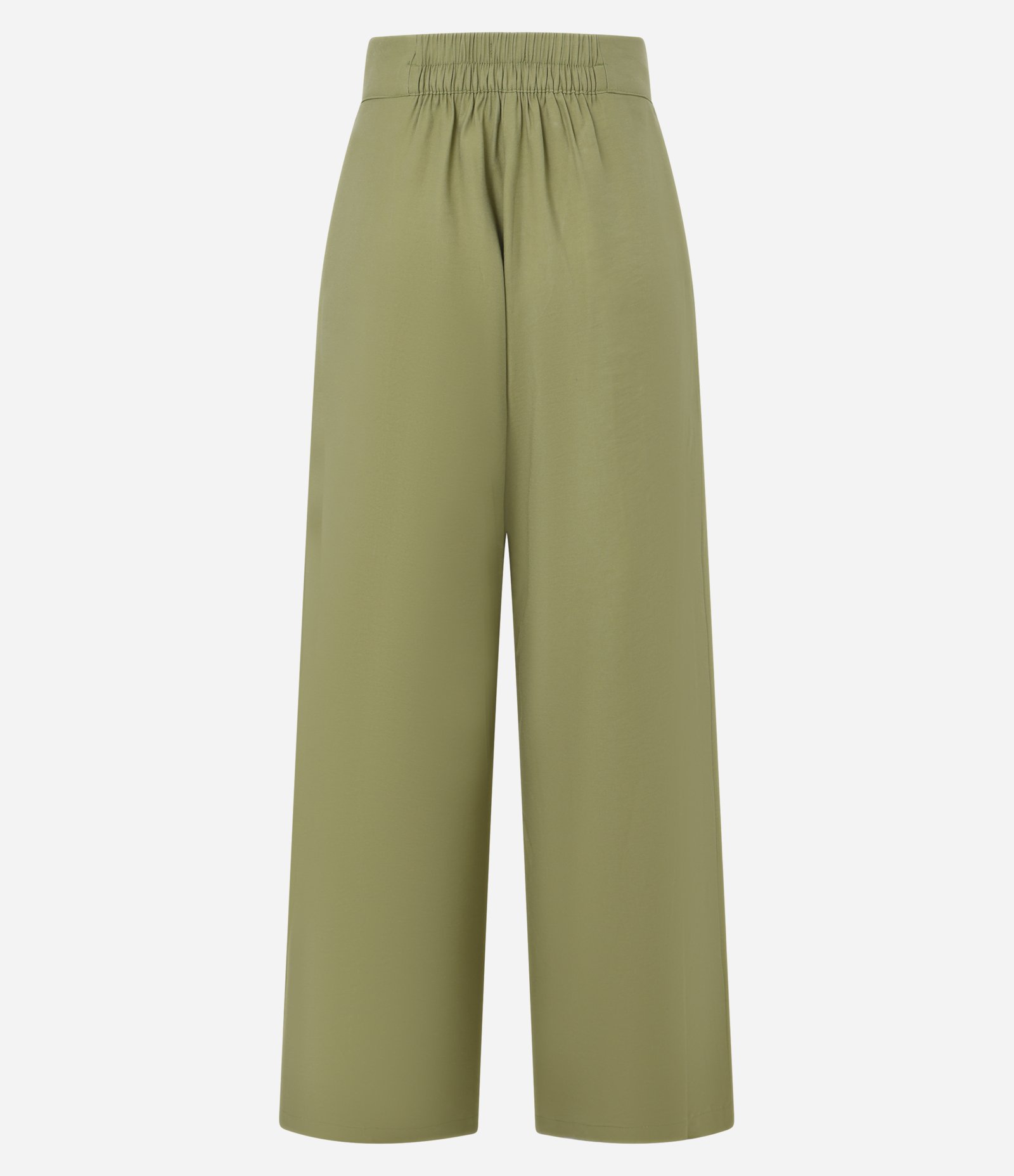 Calça Reta Texturizada em Crepe com Bolsos e Frisos Verde 6