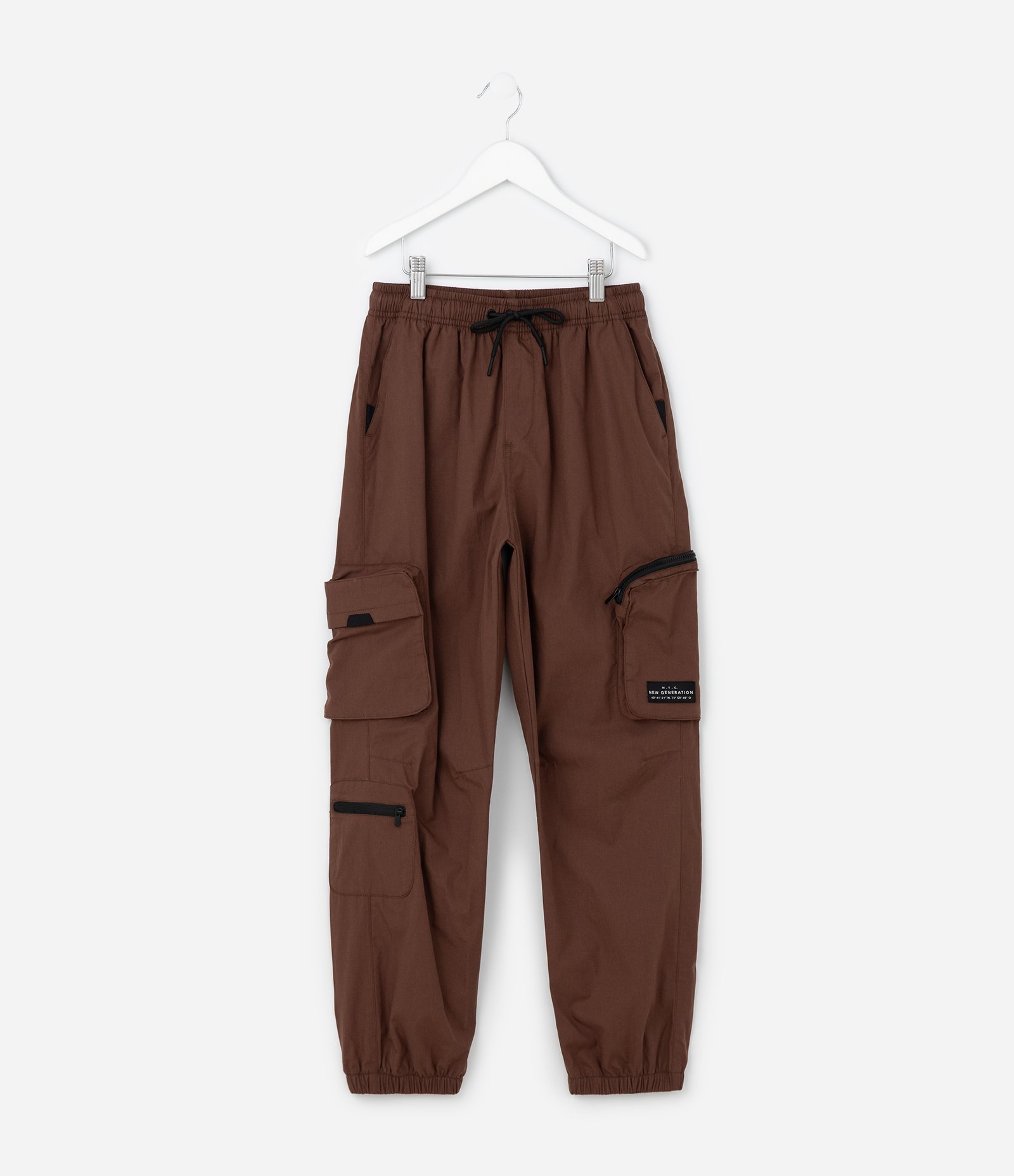 Calça Infantil com Bolsos Cargos - Tam 5 a 14 Anos Marrom 1