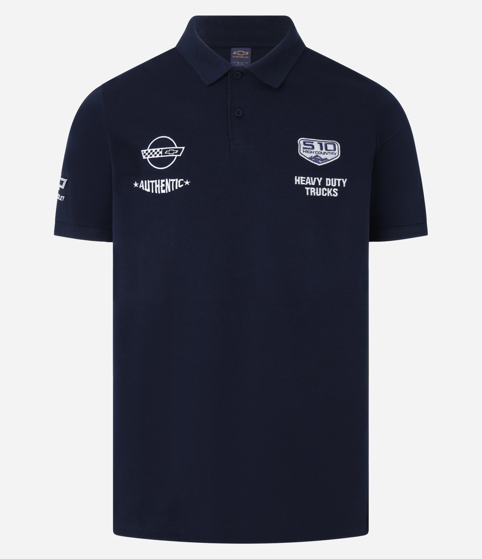 Camisa Polo em Algodão com Bordado Chevrolet Azul 7