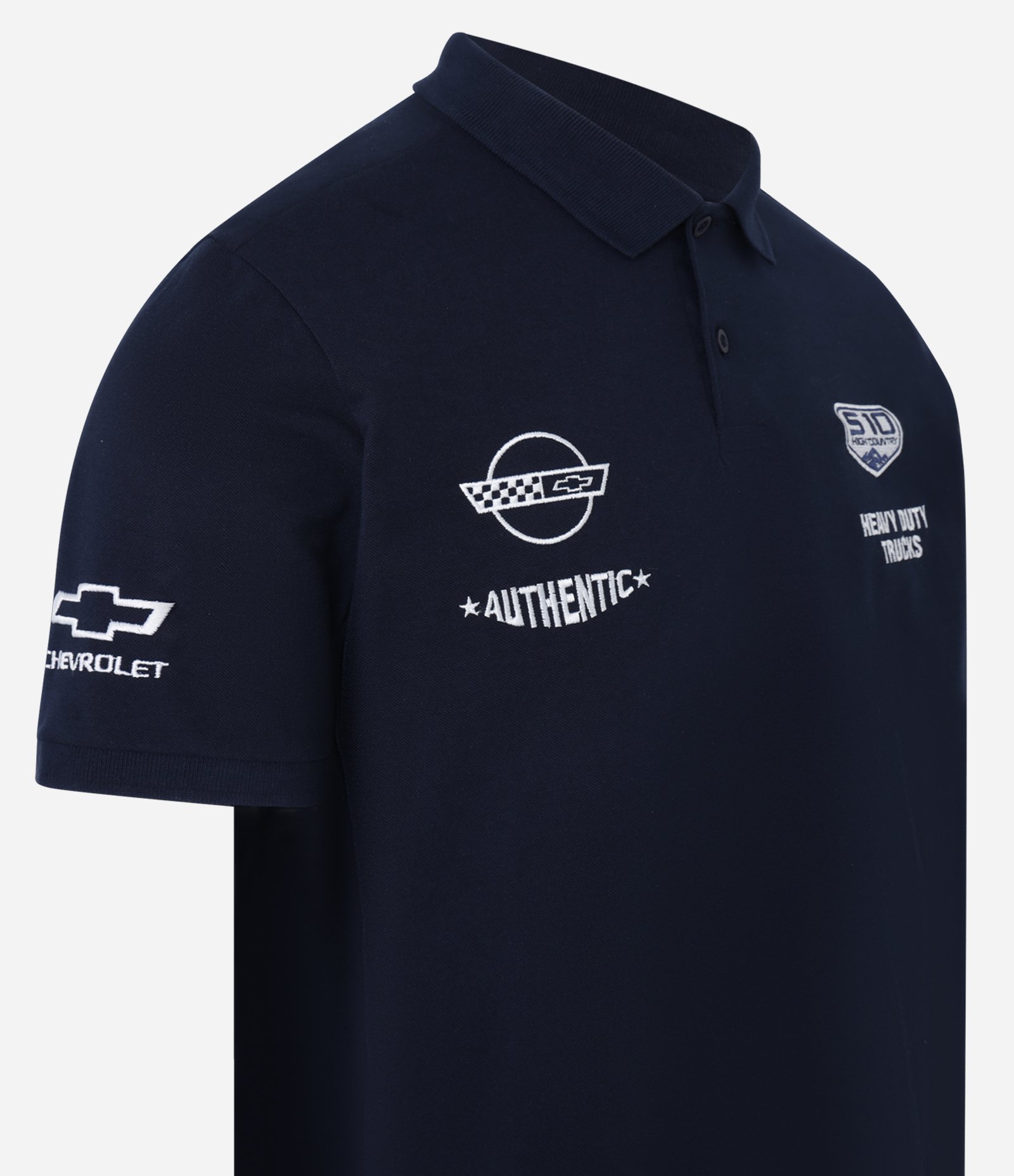 Camisa Polo em Algodão com Bordado Chevrolet Azul 9