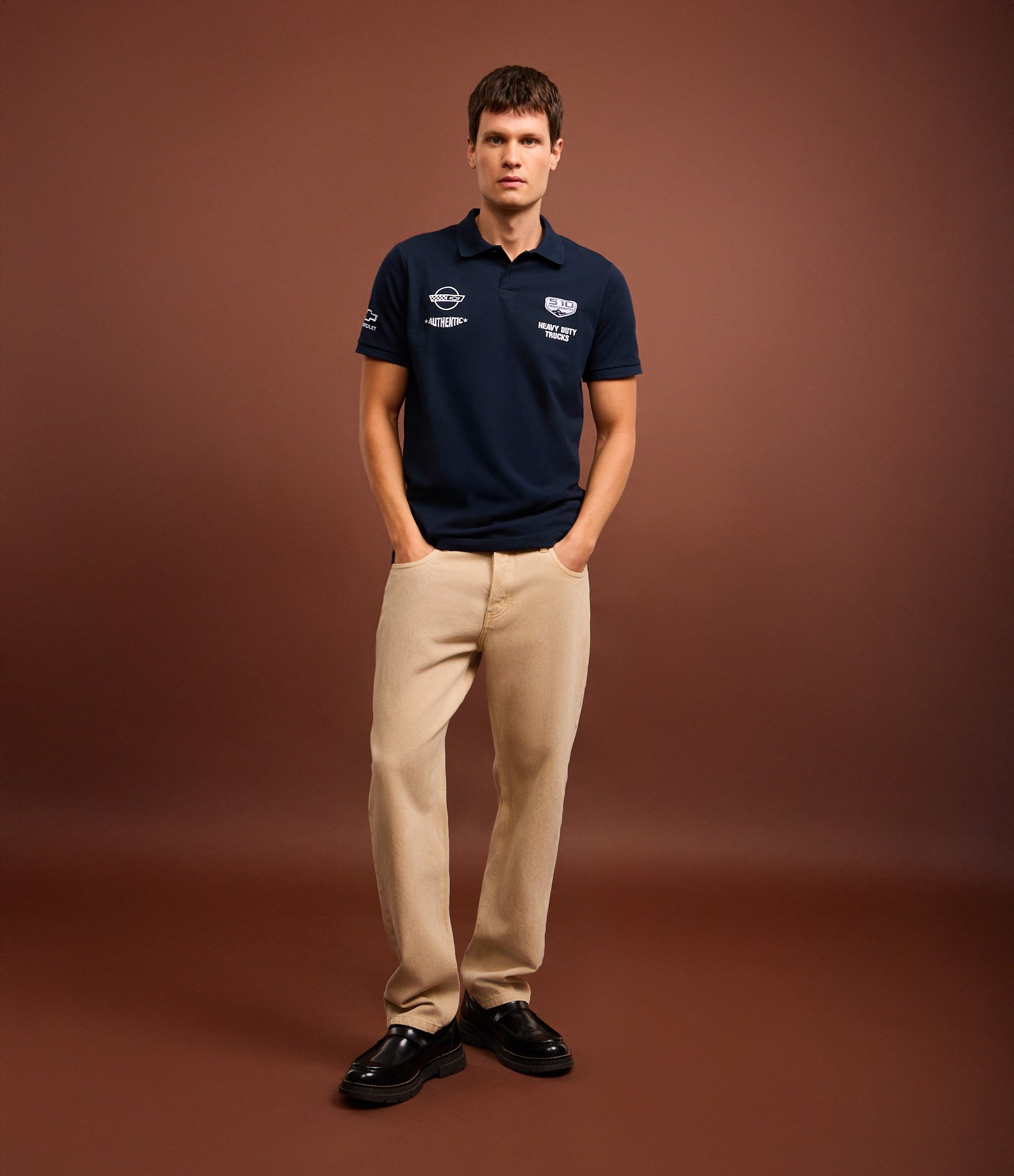 Camisa Polo em Algodão com Bordado Chevrolet Azul 2