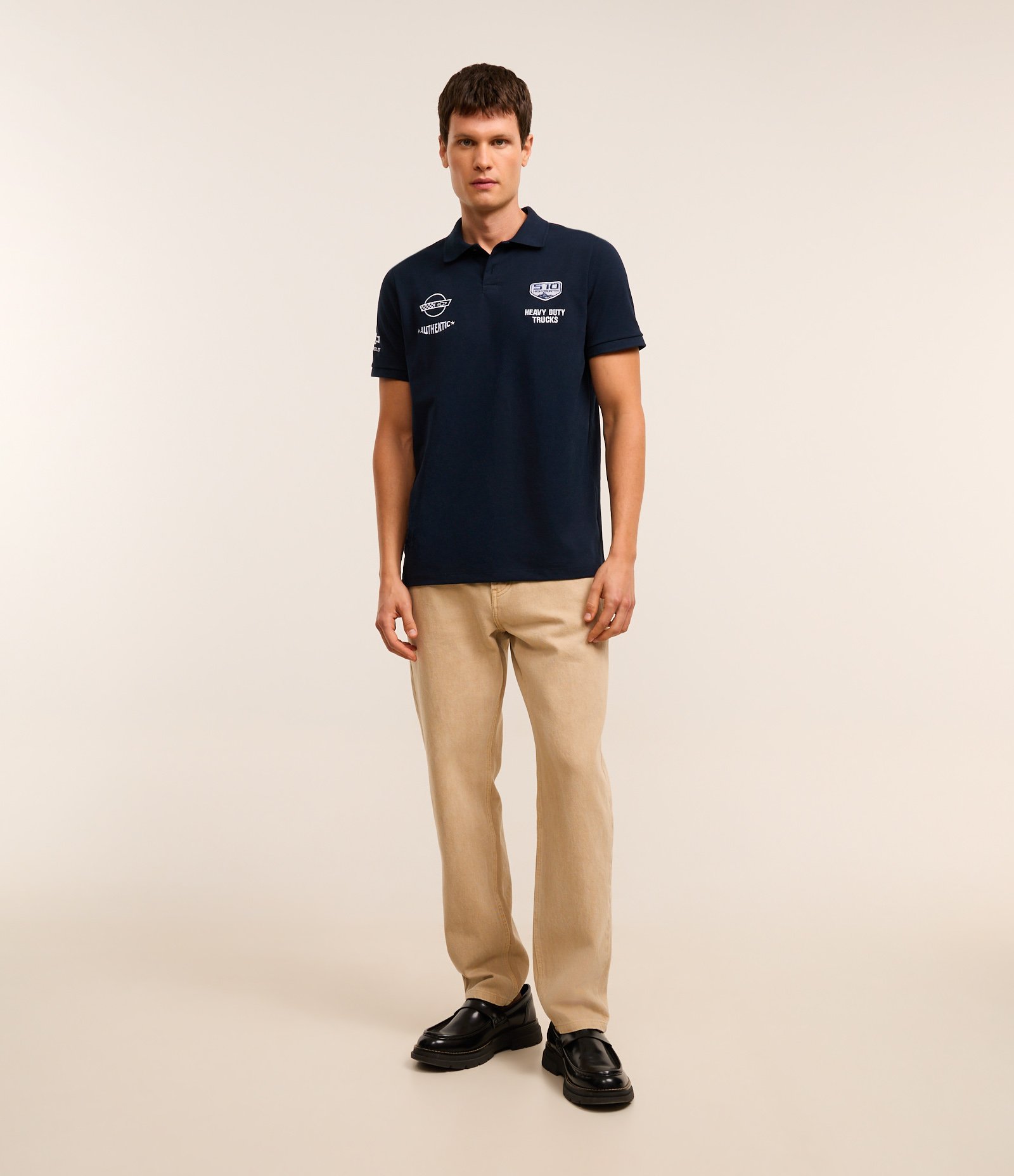 Camisa Polo em Algodão com Bordado Chevrolet Azul 4