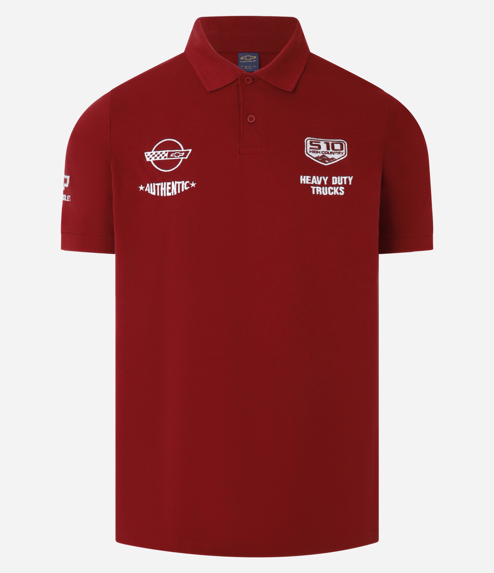 Camisa Polo em Algodão com Bordado Chevrolet Vermelho 7