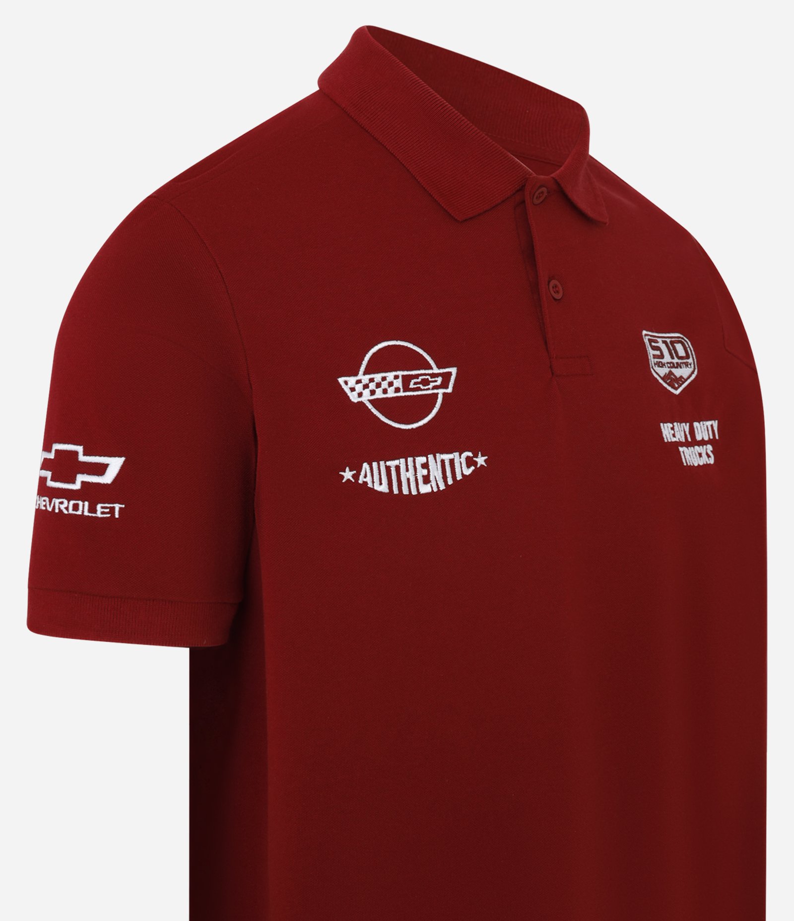 Camisa Polo em Algodão com Bordado Chevrolet Vermelho 9