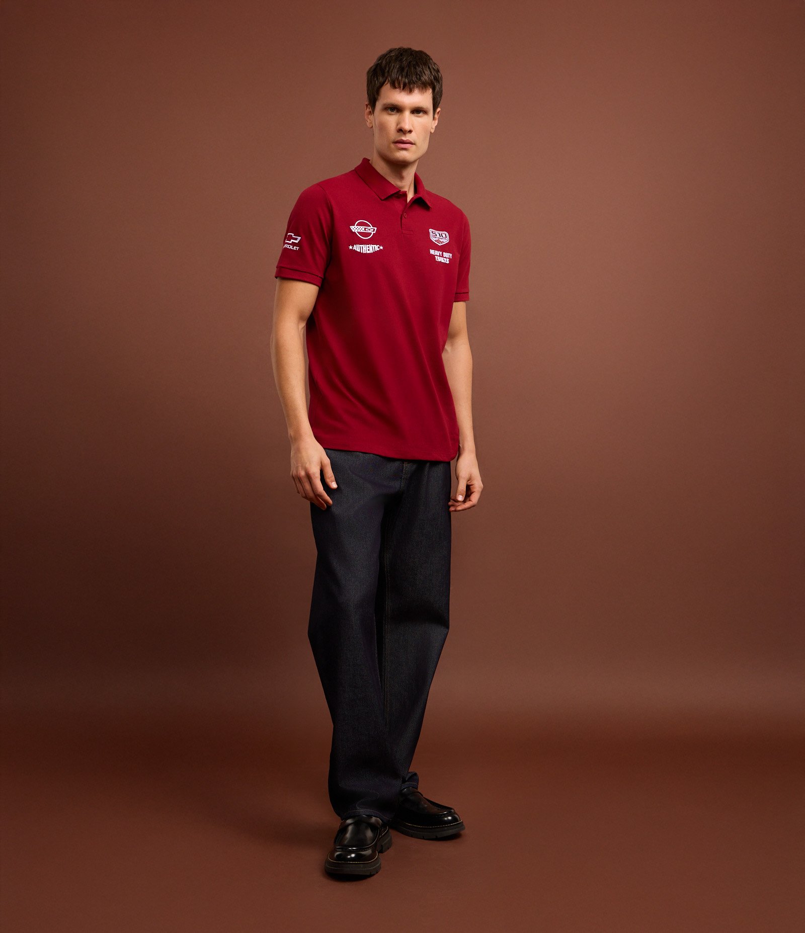 Camisa Polo em Algodão com Bordado Chevrolet Vermelho 2