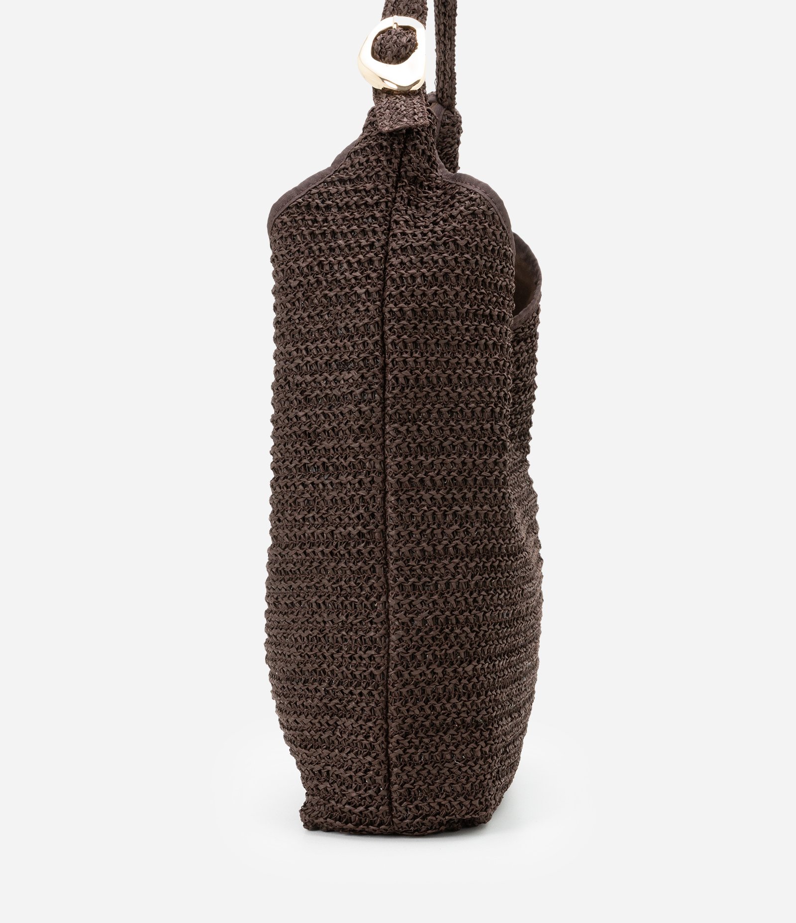 Bolsa de Praia Saco de Palha com Fivela Metalizada Marrom 2