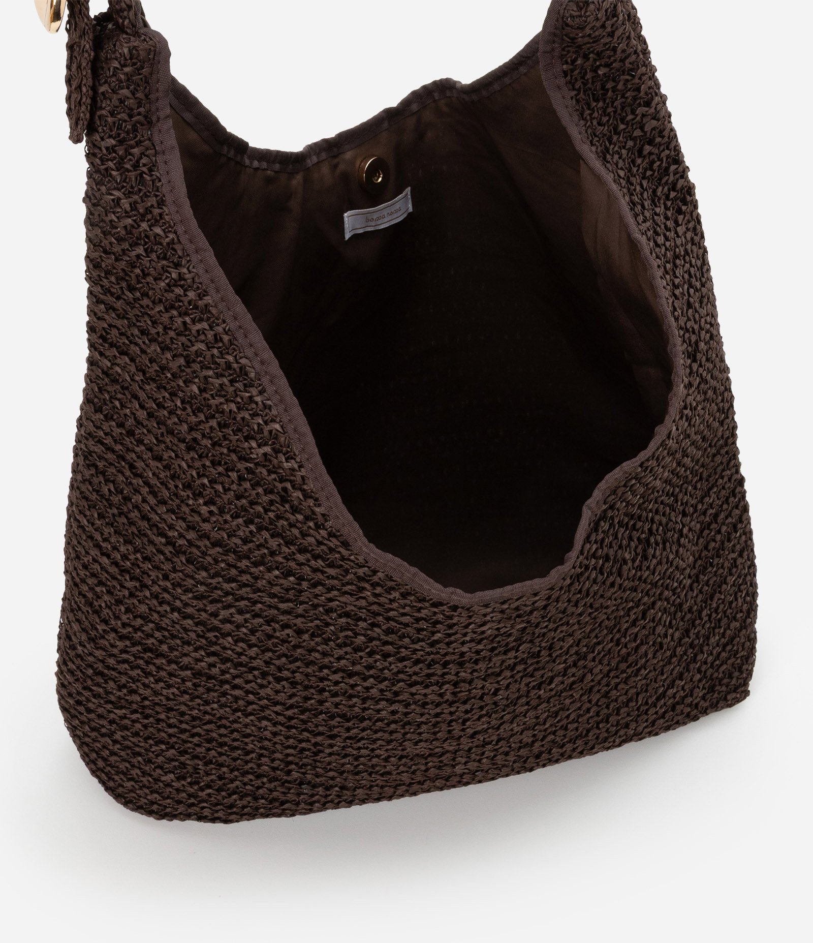 Bolsa de Praia Saco de Palha com Fivela Metalizada Marrom 3