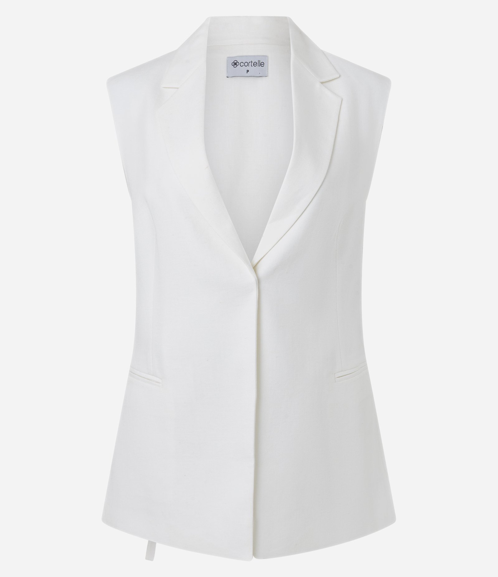 Colete Acinturado Longo com Fivela Ajustável nas Costas Off White 6