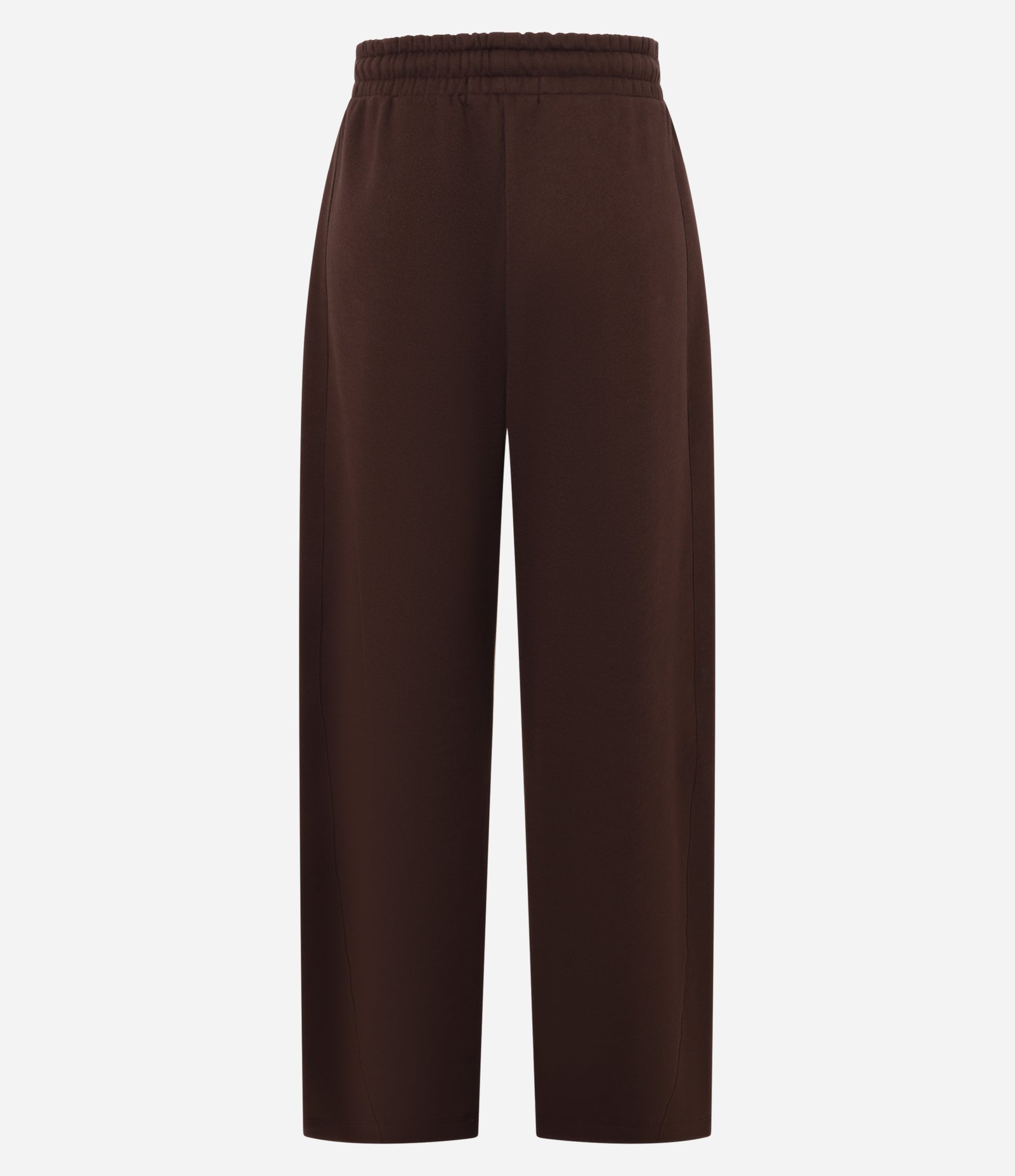 Calça Barrel em Moletom com Forro Fleece e Amarração na Cintura Marrom 7