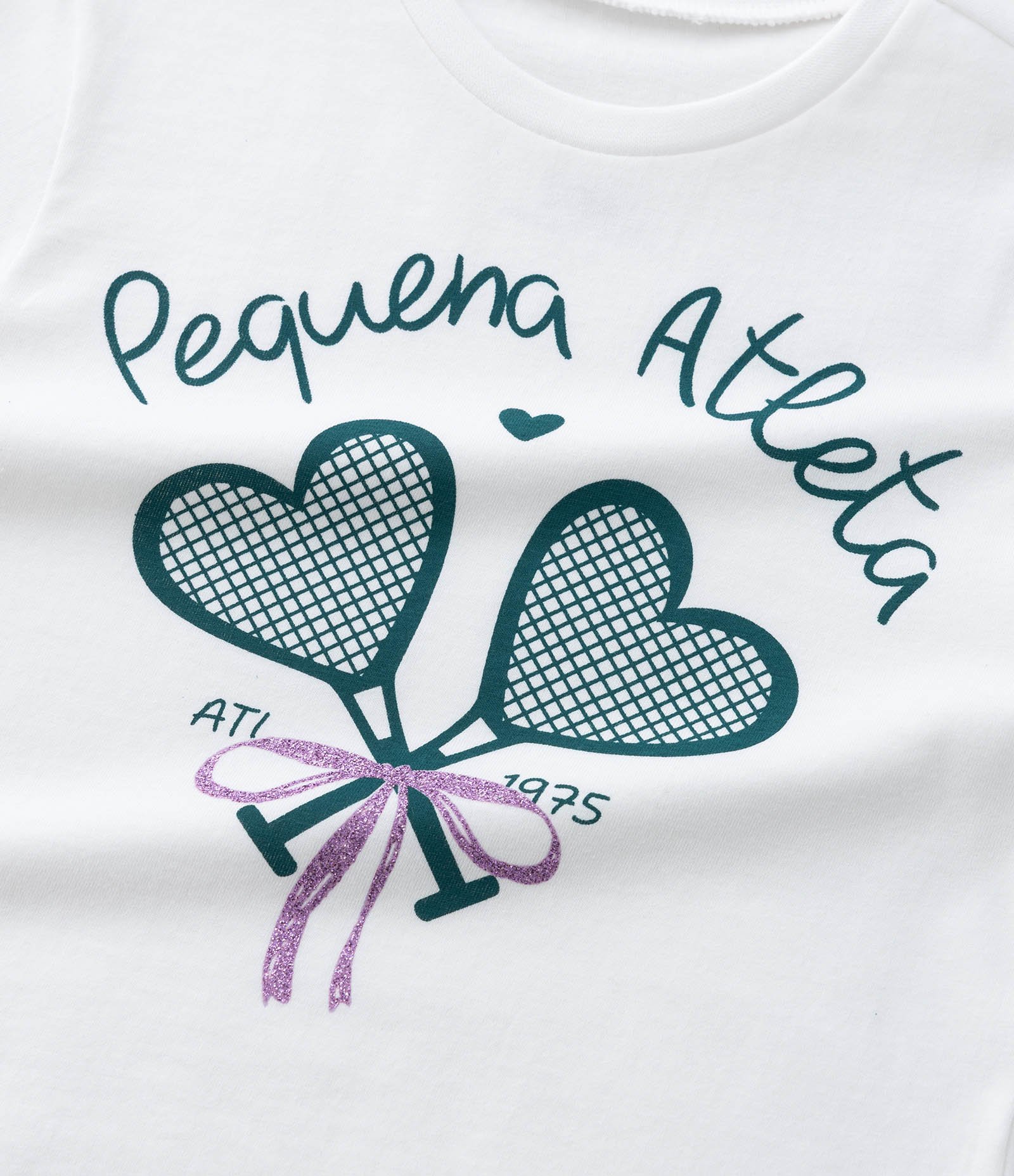 Blusa Infantil com Estampa de Raquetes Pequena Atleta - Tam 1 a 6 Anos Branco 4