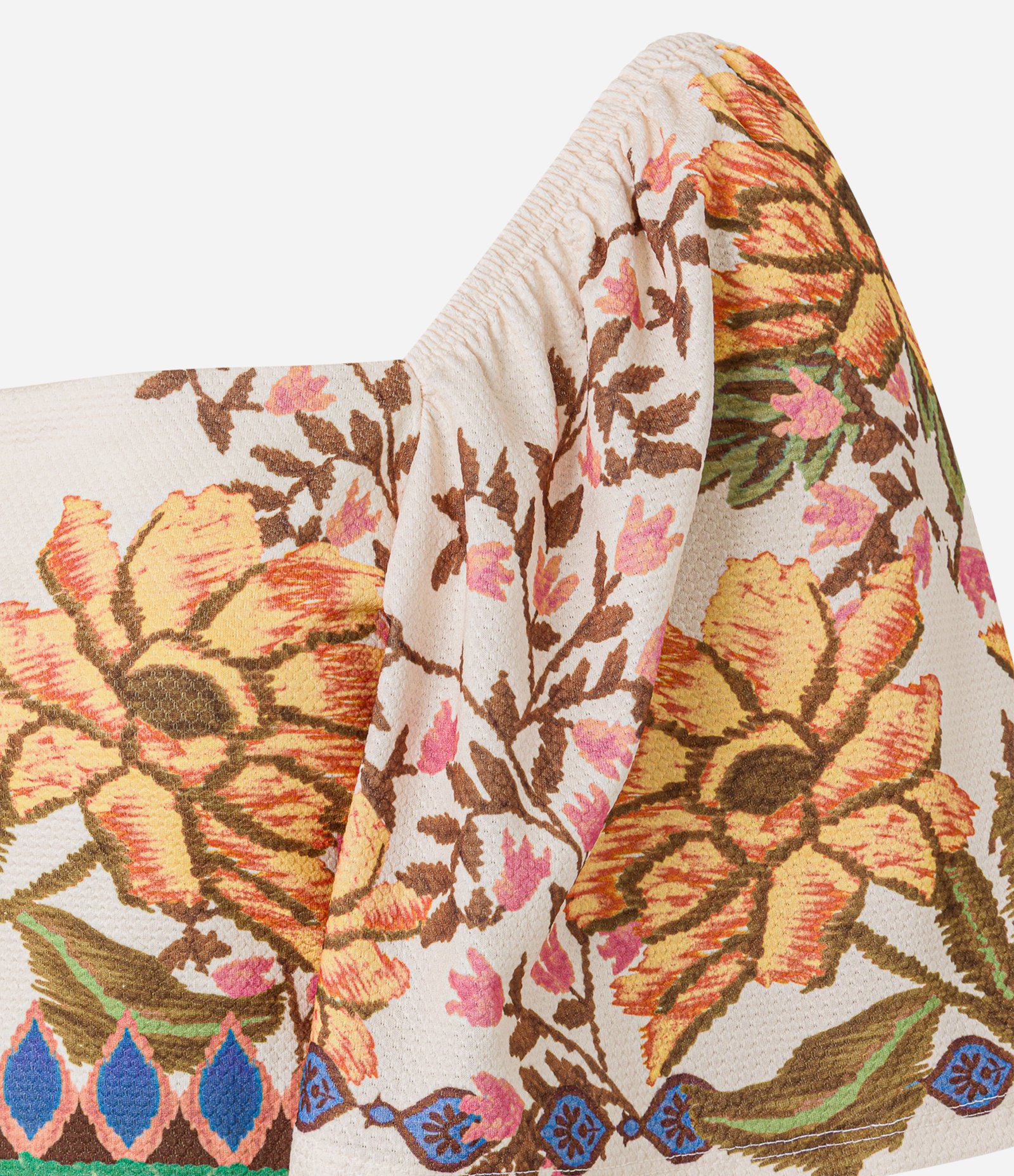 Blusa Cropped Texturizada com Manga Ampla e Estampa Floral Multicores 6