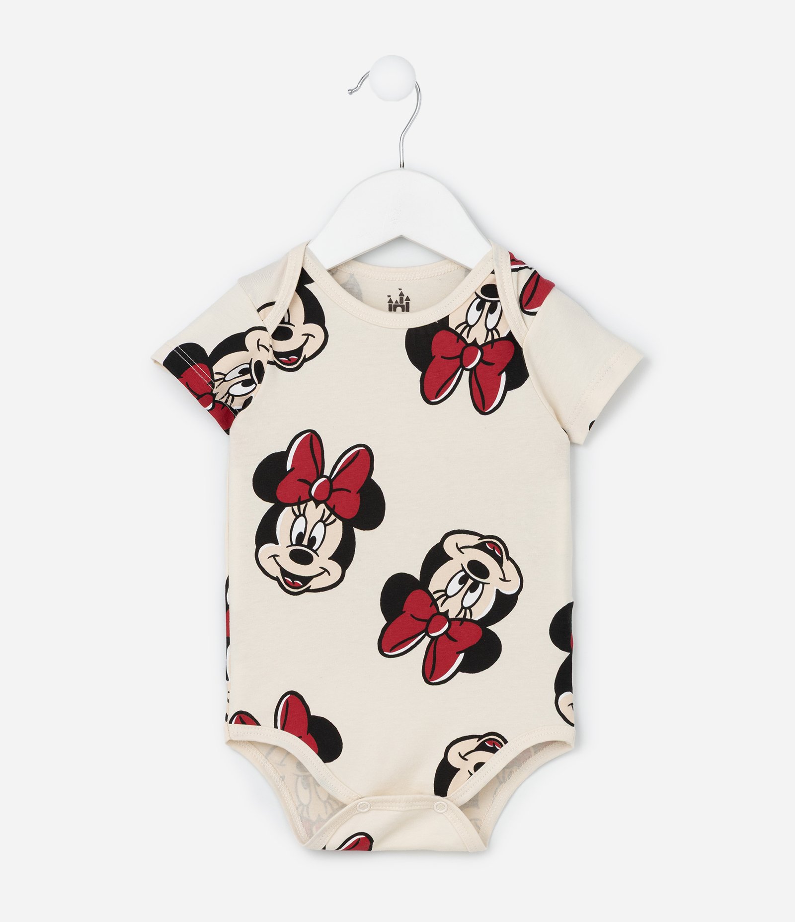 Body Infantil com Estampa Minnie - Tam 0 a 18 Meses Bege 2