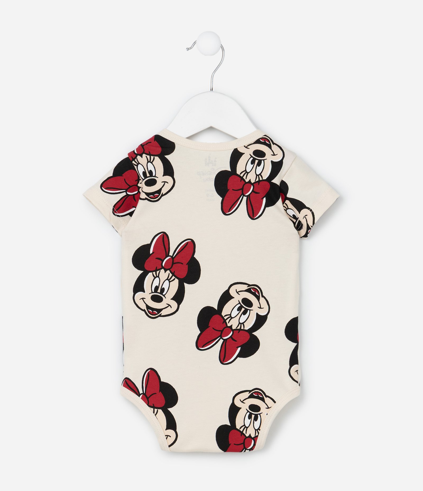 Body Infantil com Estampa Minnie - Tam 0 a 18 Meses Bege 3