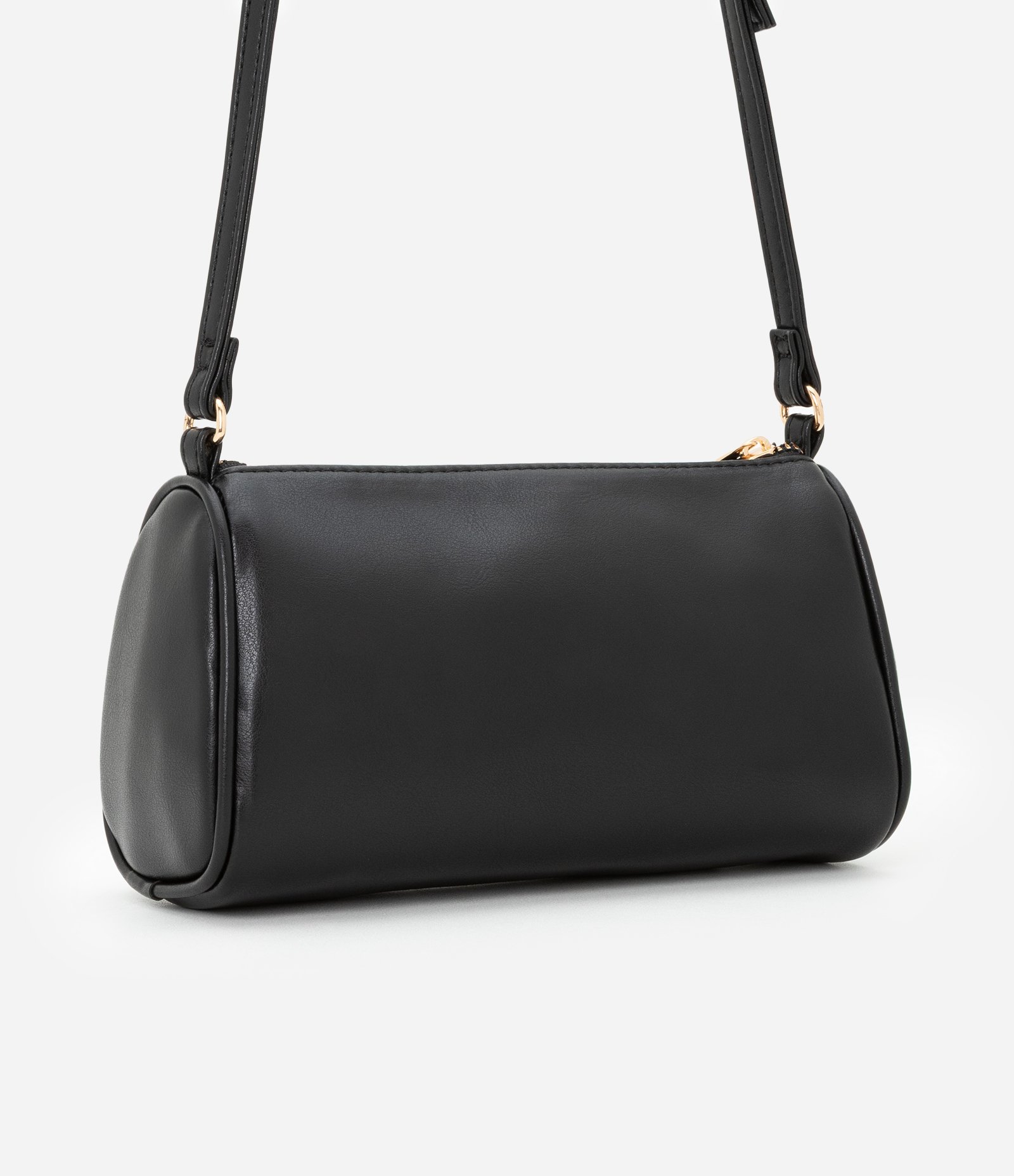 Bolsa Baguete em PU com Alça Transversal Fixa Preto 3