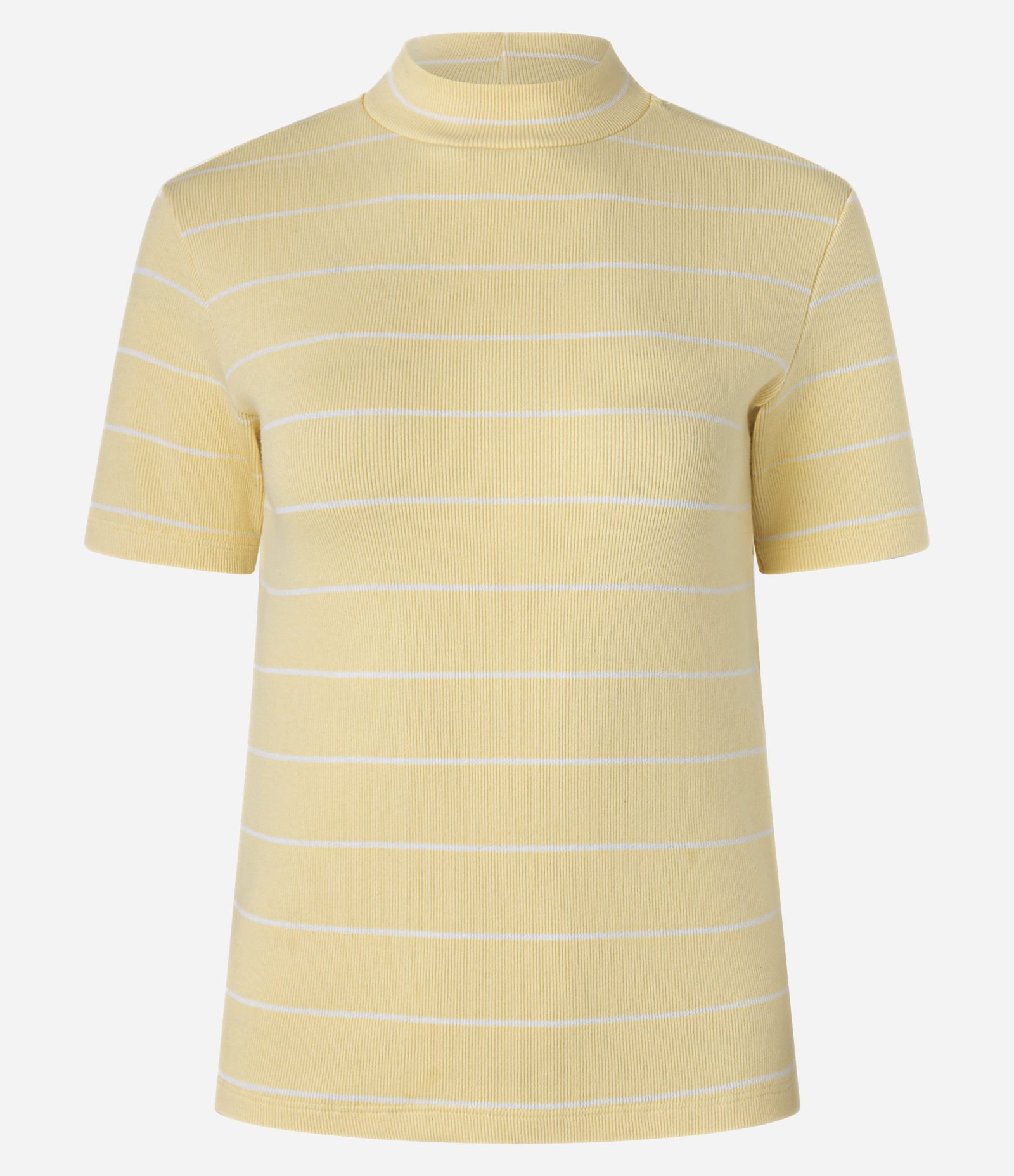 Blusa em Ribana com Golinha Média e Estampa Listrada Amarelo 5