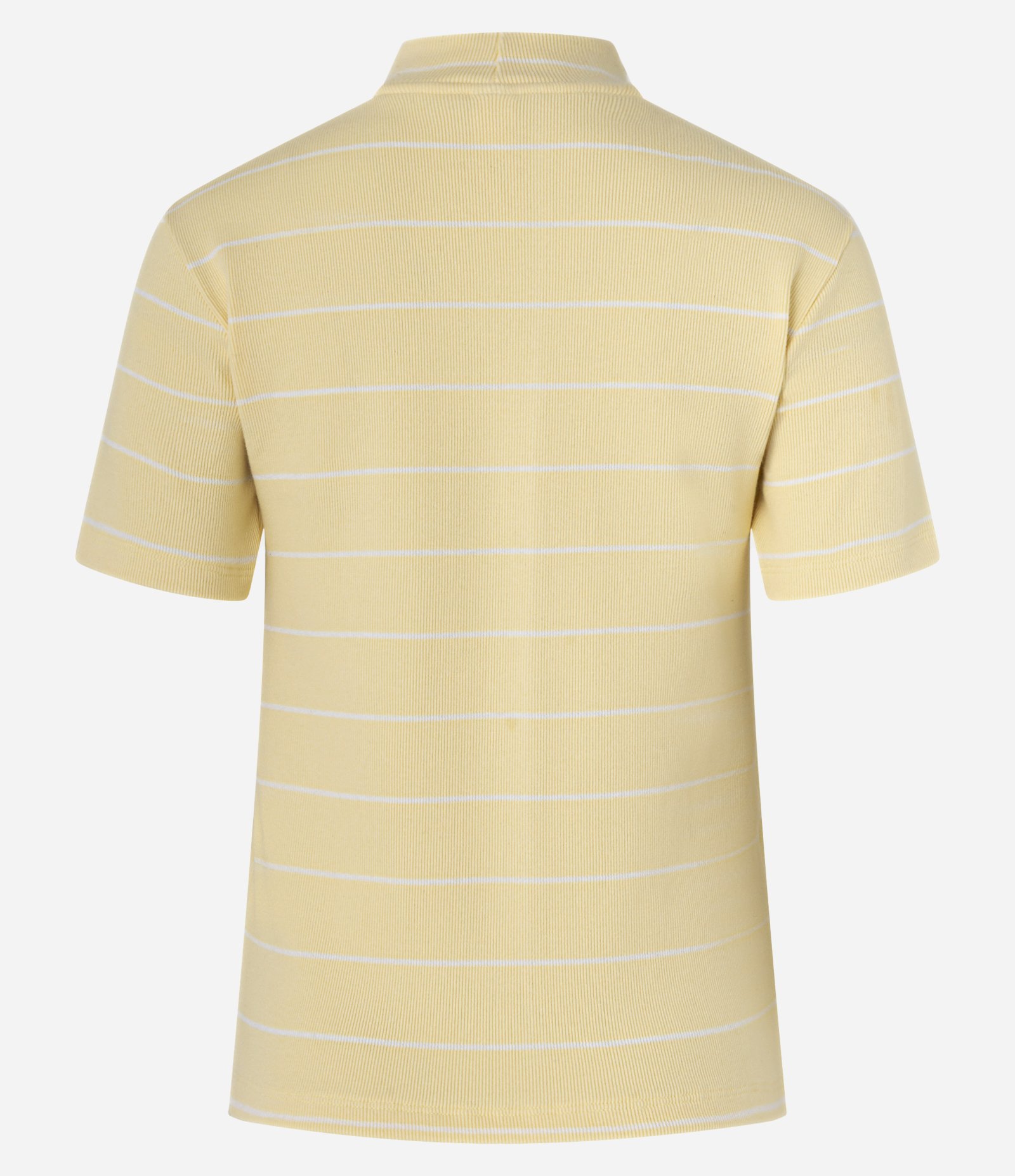 Blusa em Ribana com Golinha Média e Estampa Listrada Amarelo 7