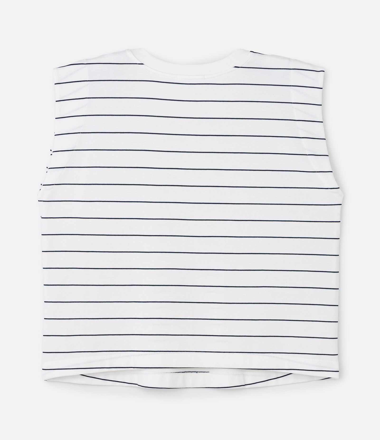 Blusa Regata em Ribana com Listras Curve & Plus Size Branco 6