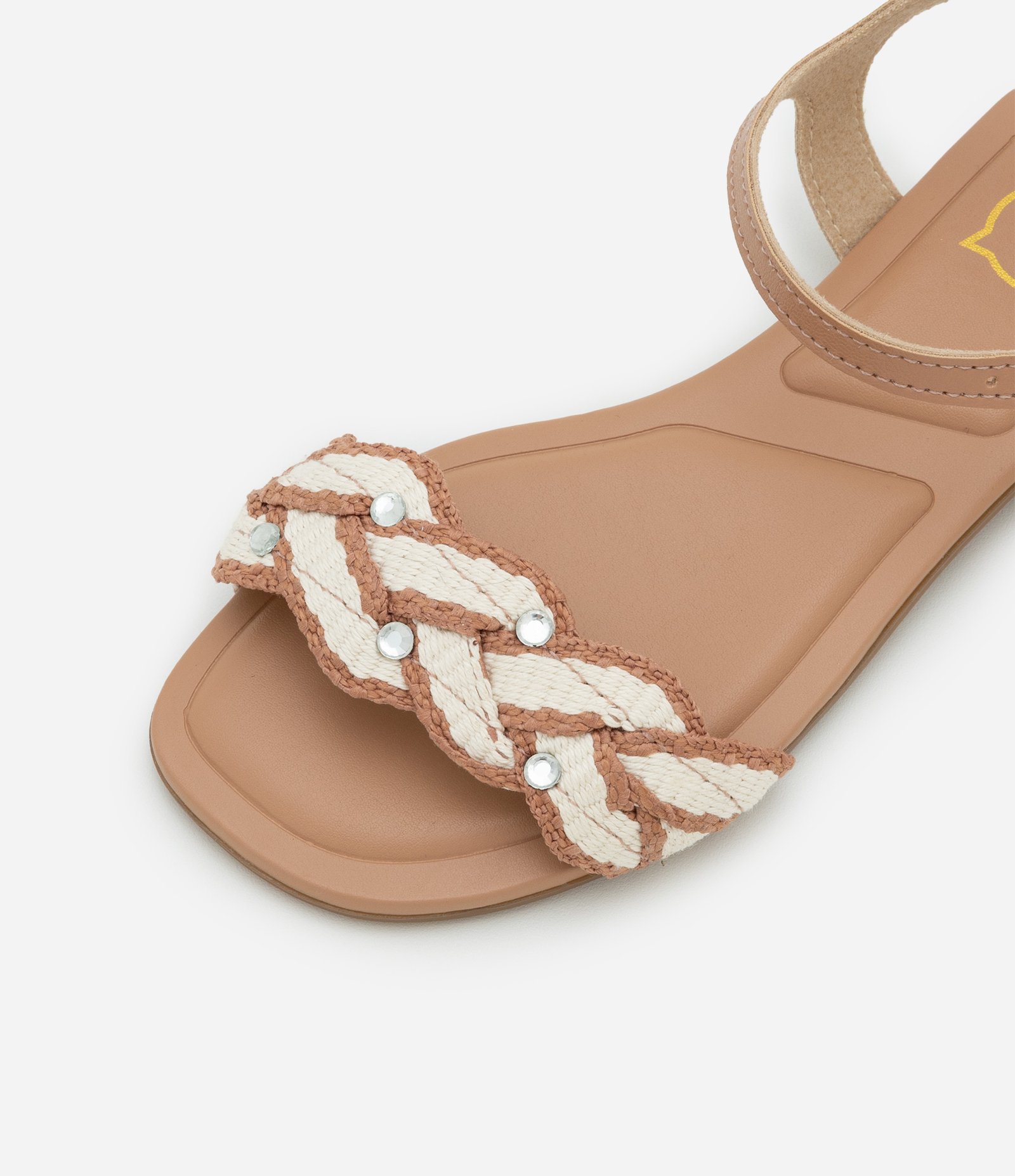 Sandália Infantil com Detalhe Trançado em Brilhinhos Molekinha - Tam 26 a 35 Marrom 4