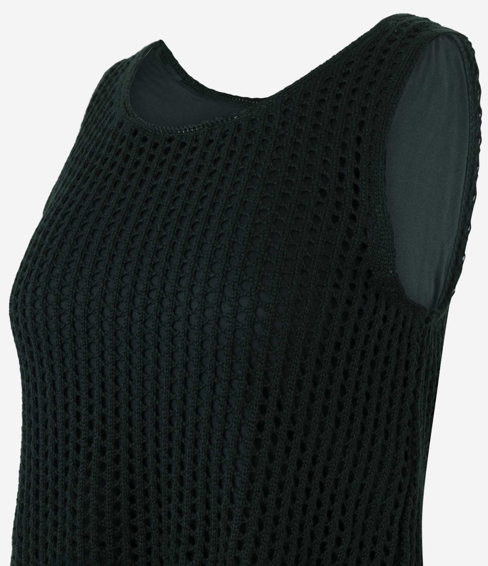 Blusa Regata Cropped em Tricô com Franjas na Barra Verde 8