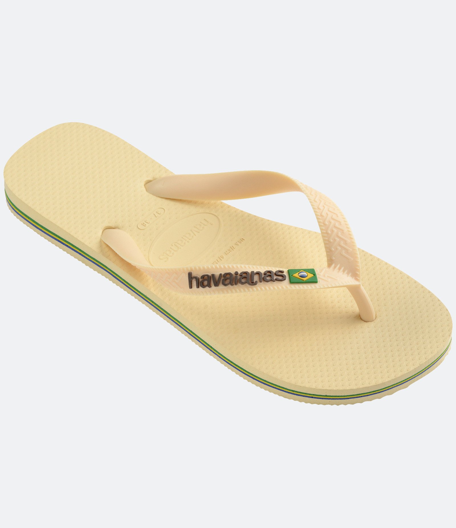 Chinelo Havaianas Tradicional com Bandeira do Brasil Amarelo Claro 2