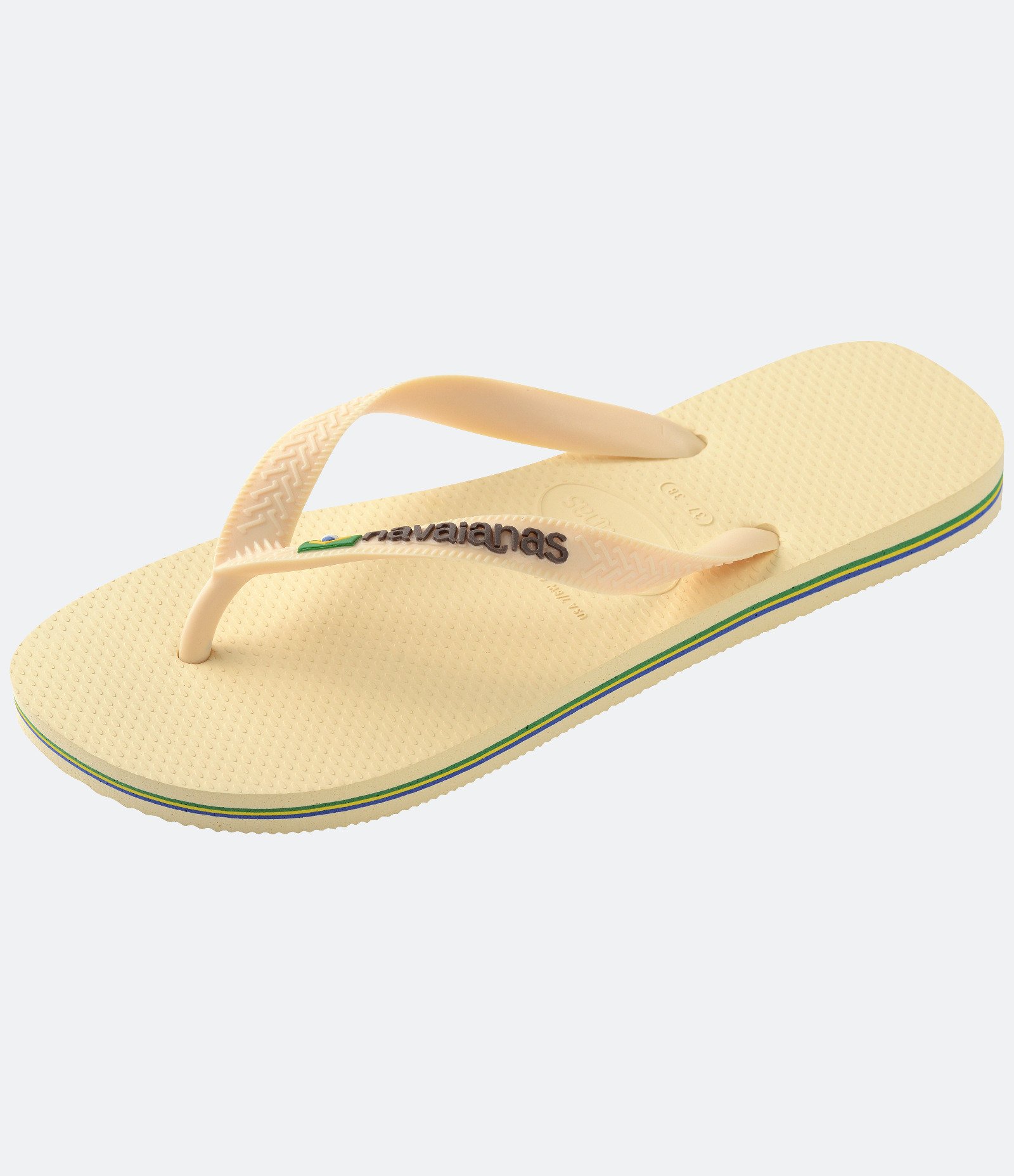 Chinelo Havaianas Tradicional com Bandeira do Brasil Amarelo Claro 6
