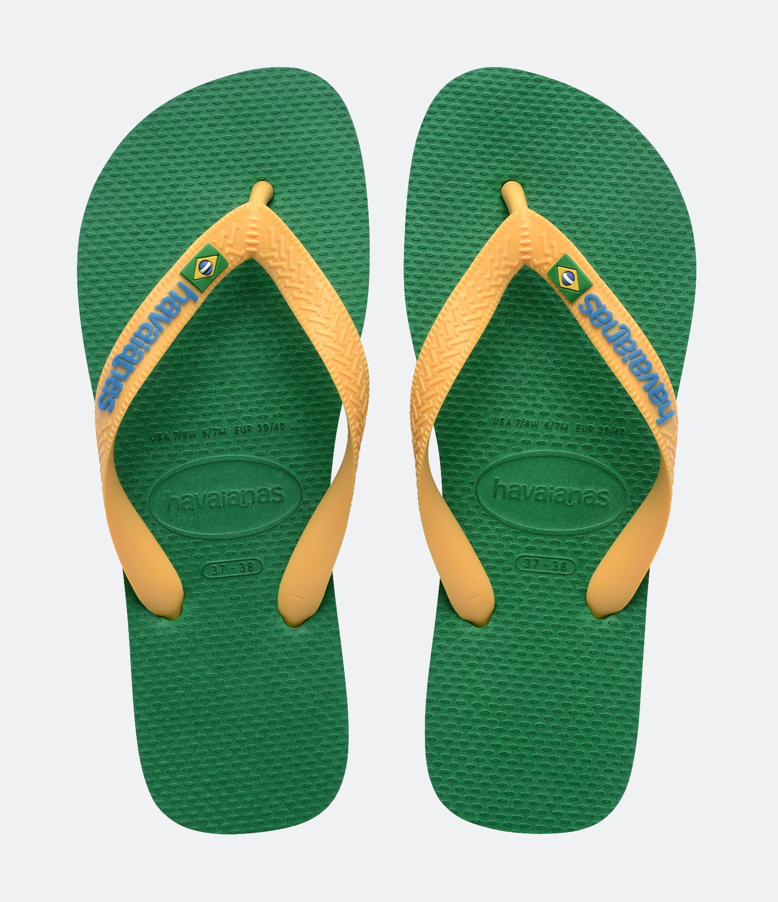 Chinelo Havaianas Tradicional com Bandeira do Brasil Verde 1