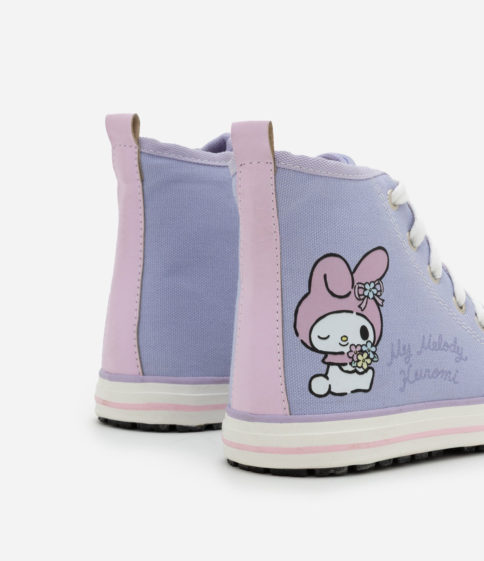 Tênis Botinha Infantil com Estampa Kuromi e My Melody - Tam 28 ao 35 Roxo 2