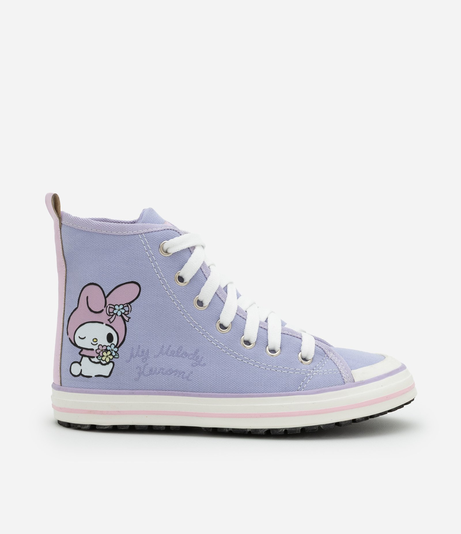 Tênis Botinha Infantil com Estampa Kuromi e My Melody - Tam 28 ao 35 Roxo 5