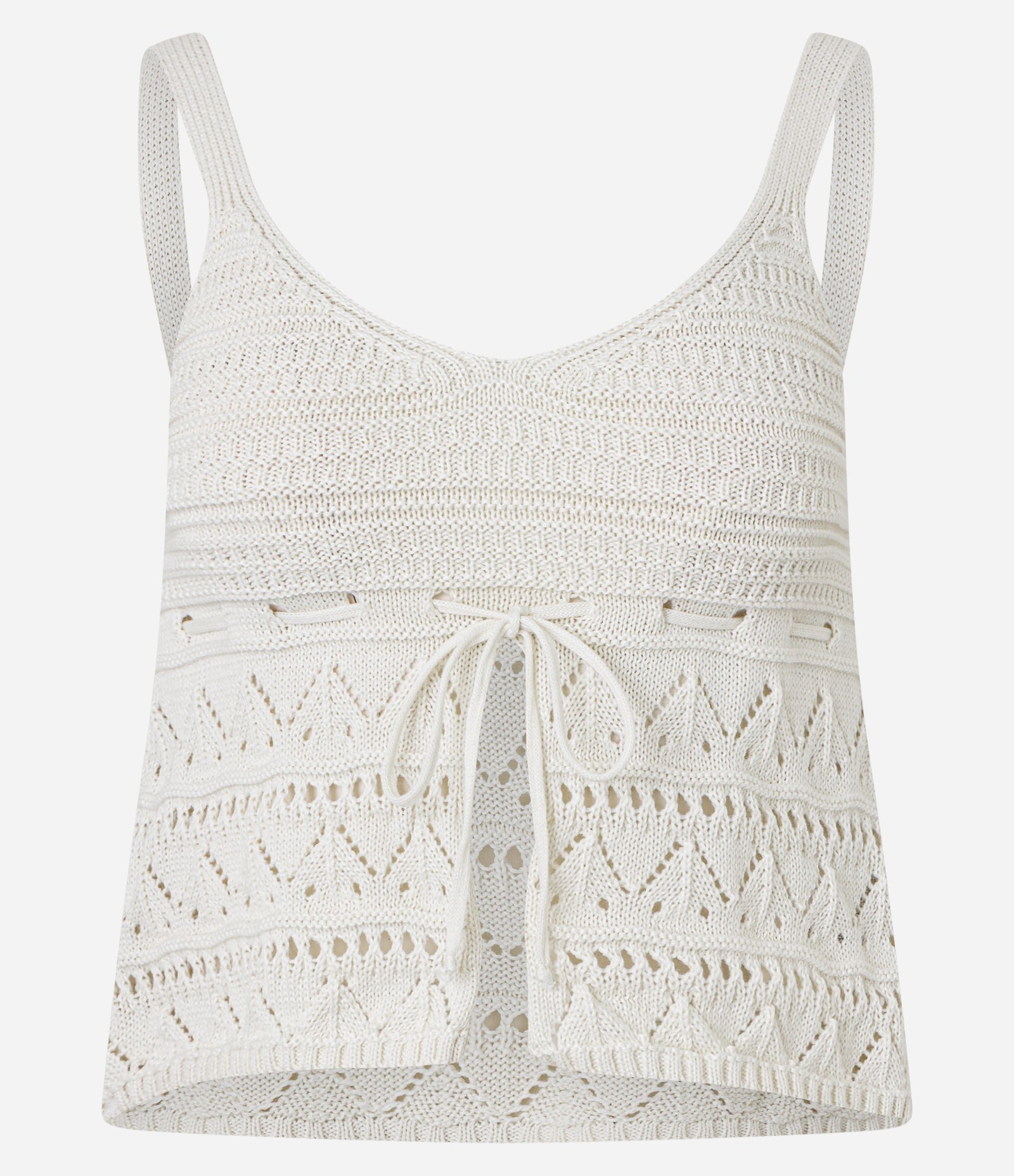 Blusa em Tricô com Alça Média e Amarração Branco 4