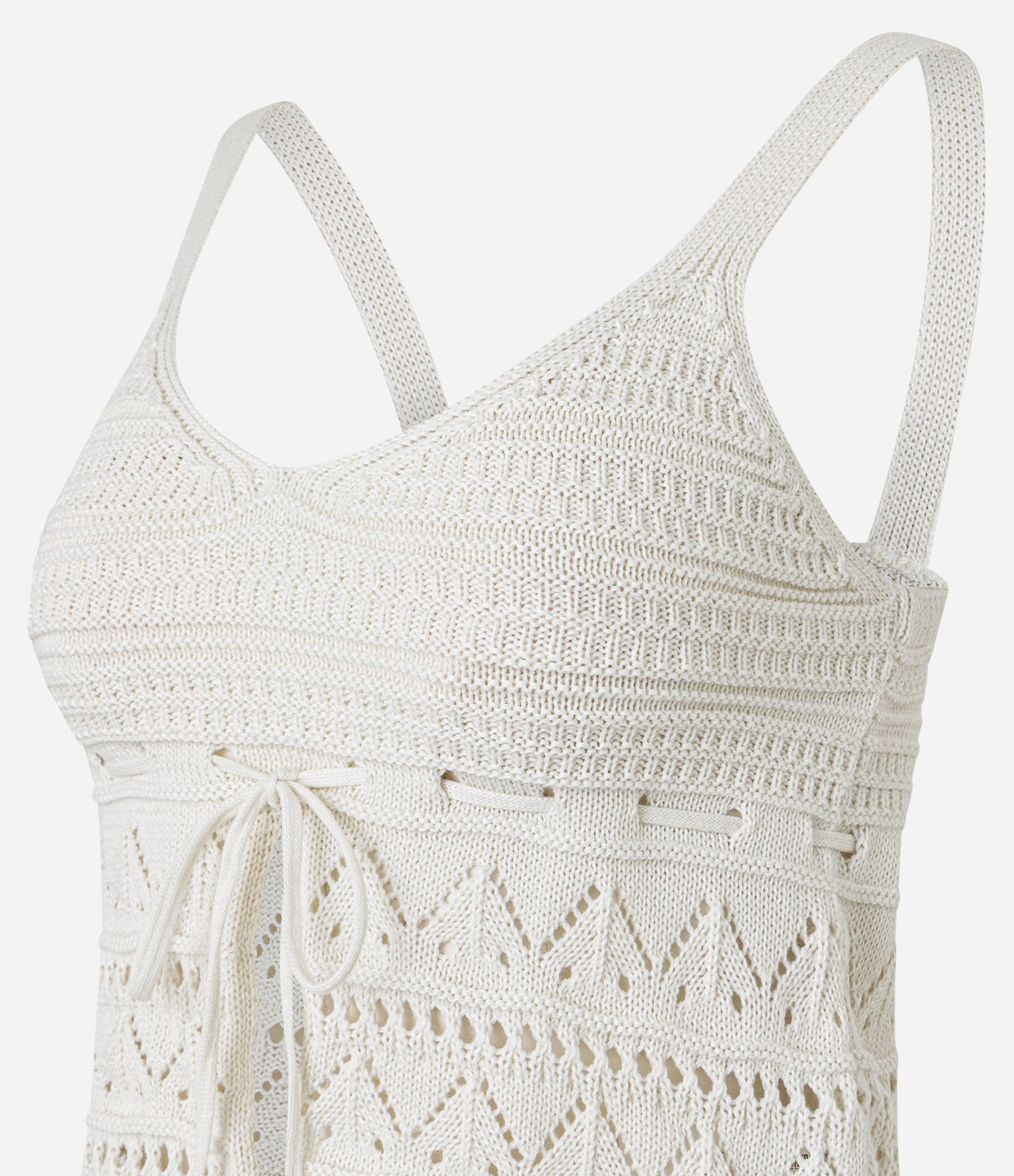 Blusa em Tricô com Alça Média e Amarração Branco 5