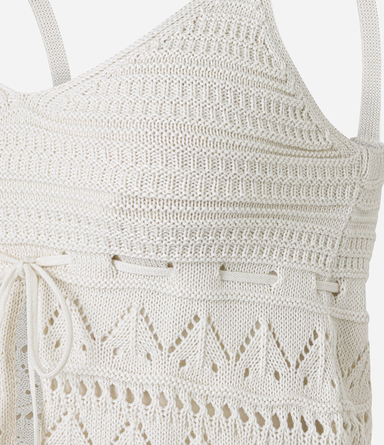 Blusa em Tricô com Alça Média e Amarração Branco 6