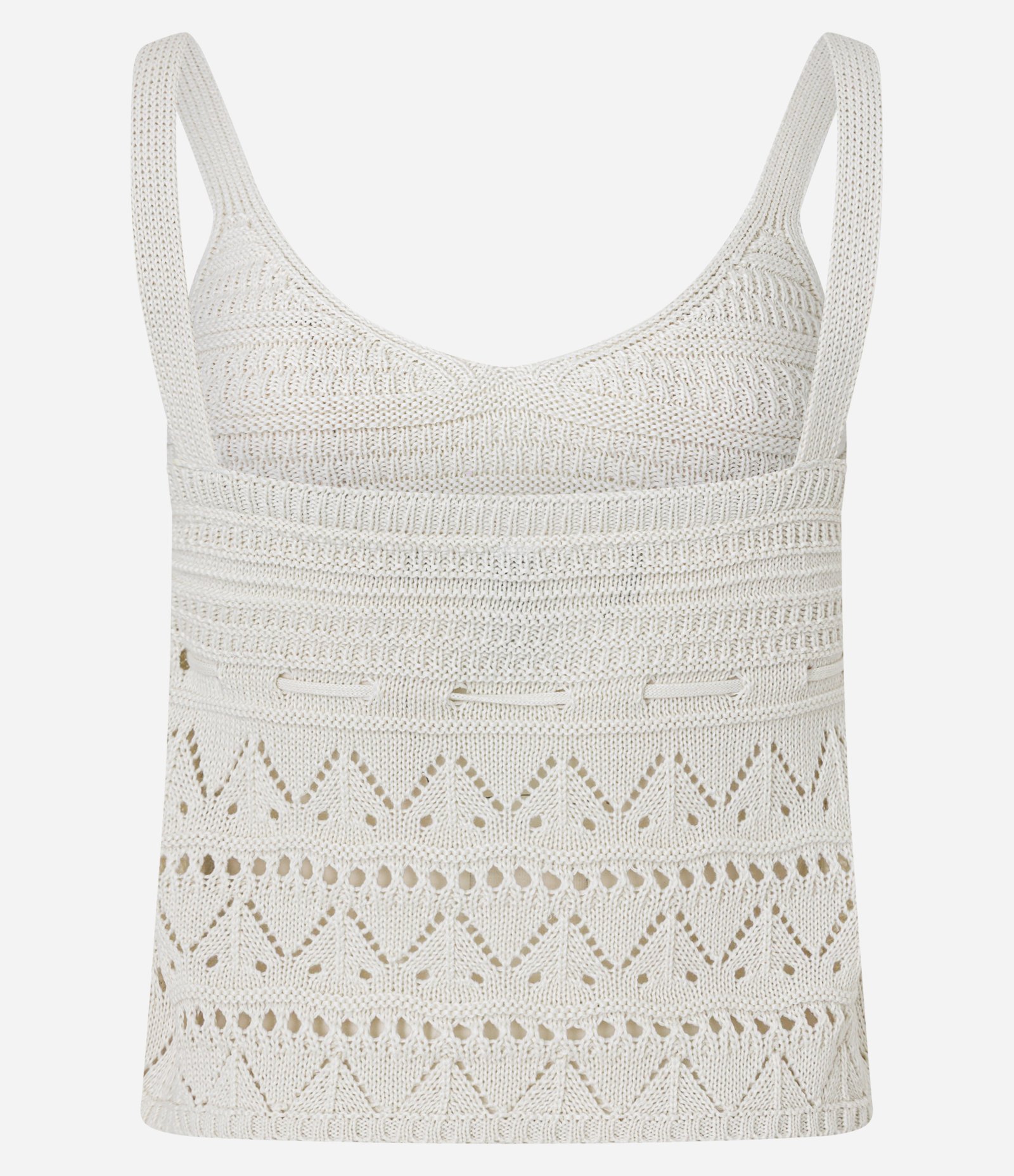 Blusa em Tricô com Alça Média e Amarração Branco 7