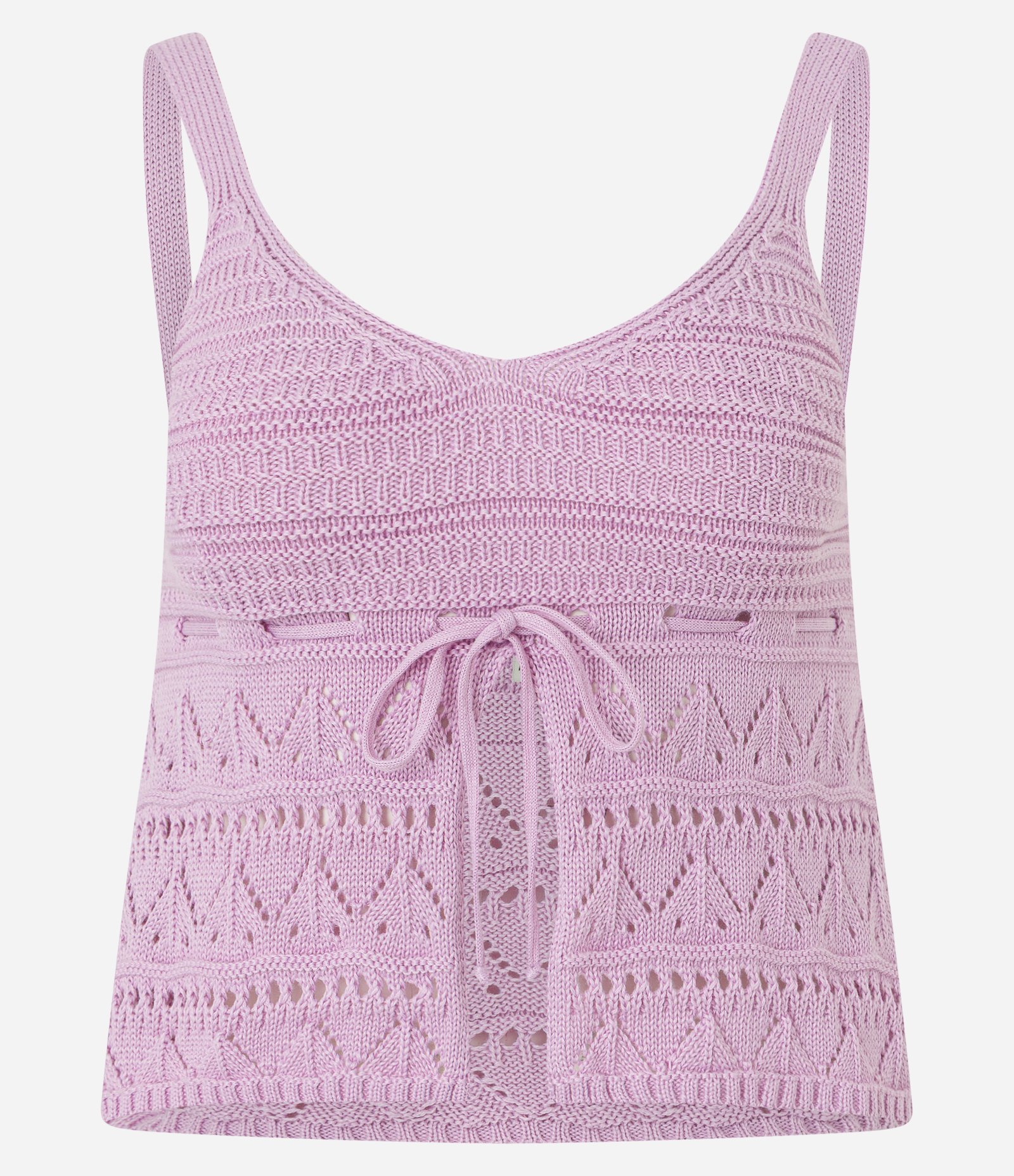 Blusa em Tricô com Alça Média e Amarração Lilás 4
