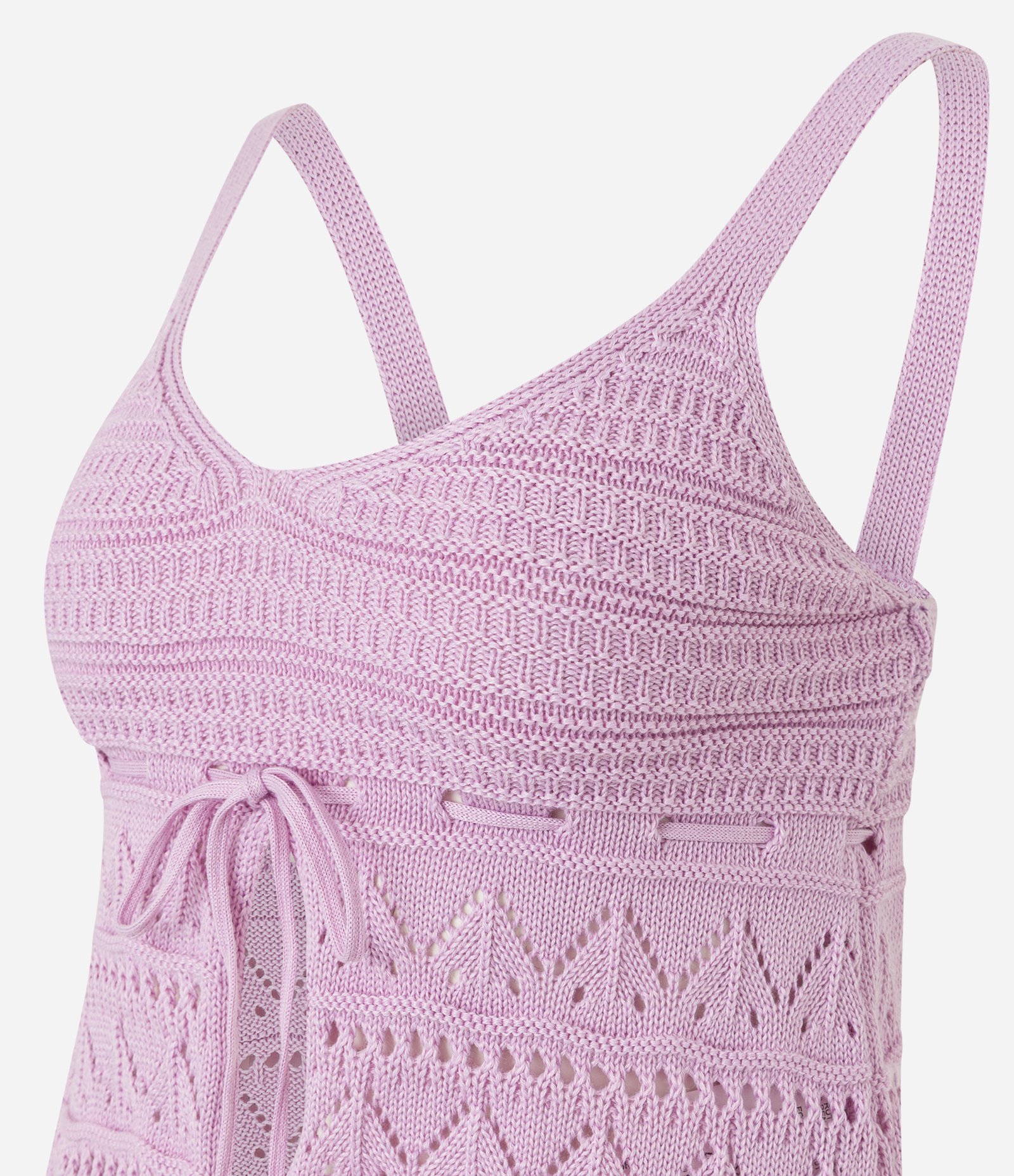 Blusa em Tricô com Alça Média e Amarração Lilás 5