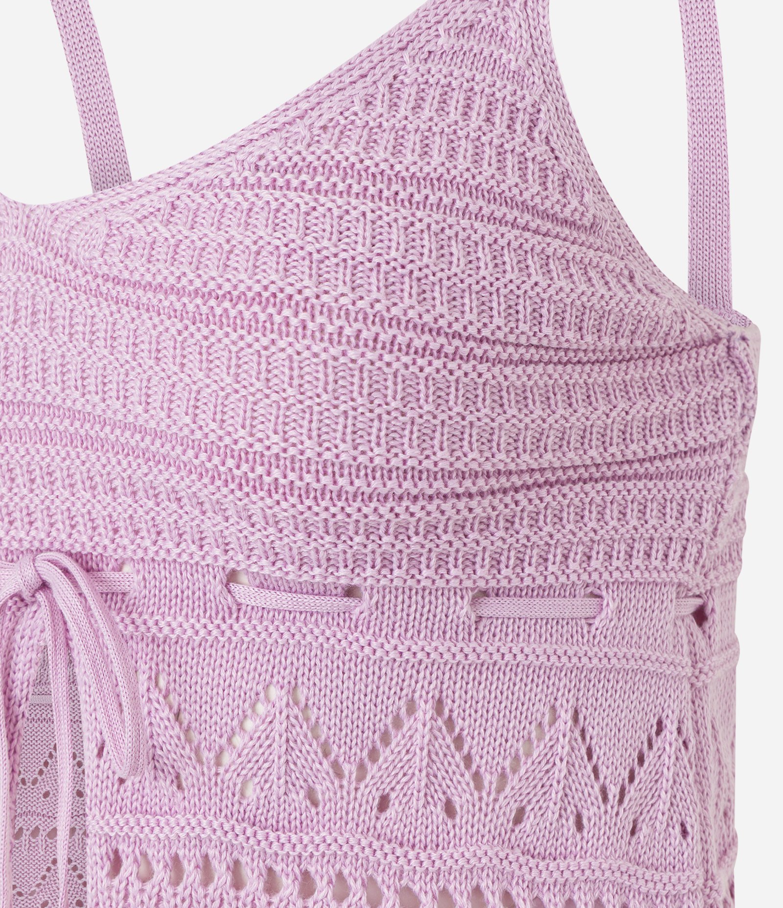 Blusa em Tricô com Alça Média e Amarração Lilás 6