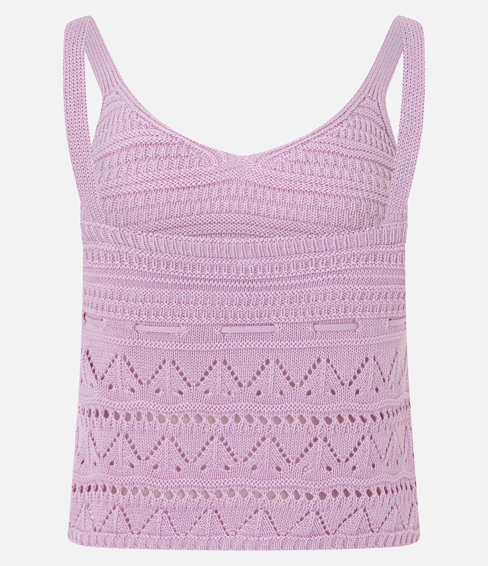 Blusa em Tricô com Alça Média e Amarração Lilás 7